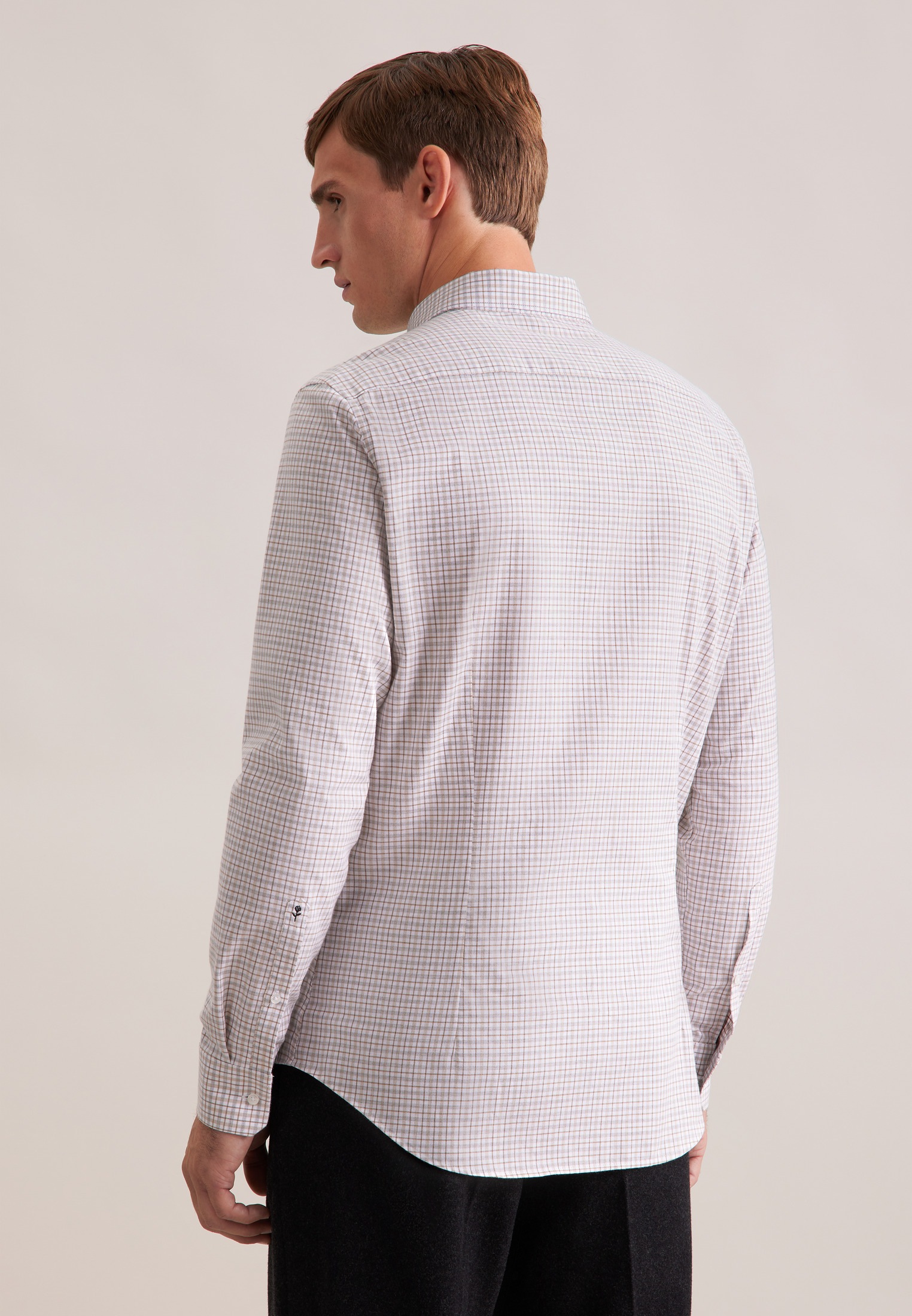 seidensticker Flanellhemd »Schwarze Rose« Slim 1/1 Button-Down-Kragen Karo