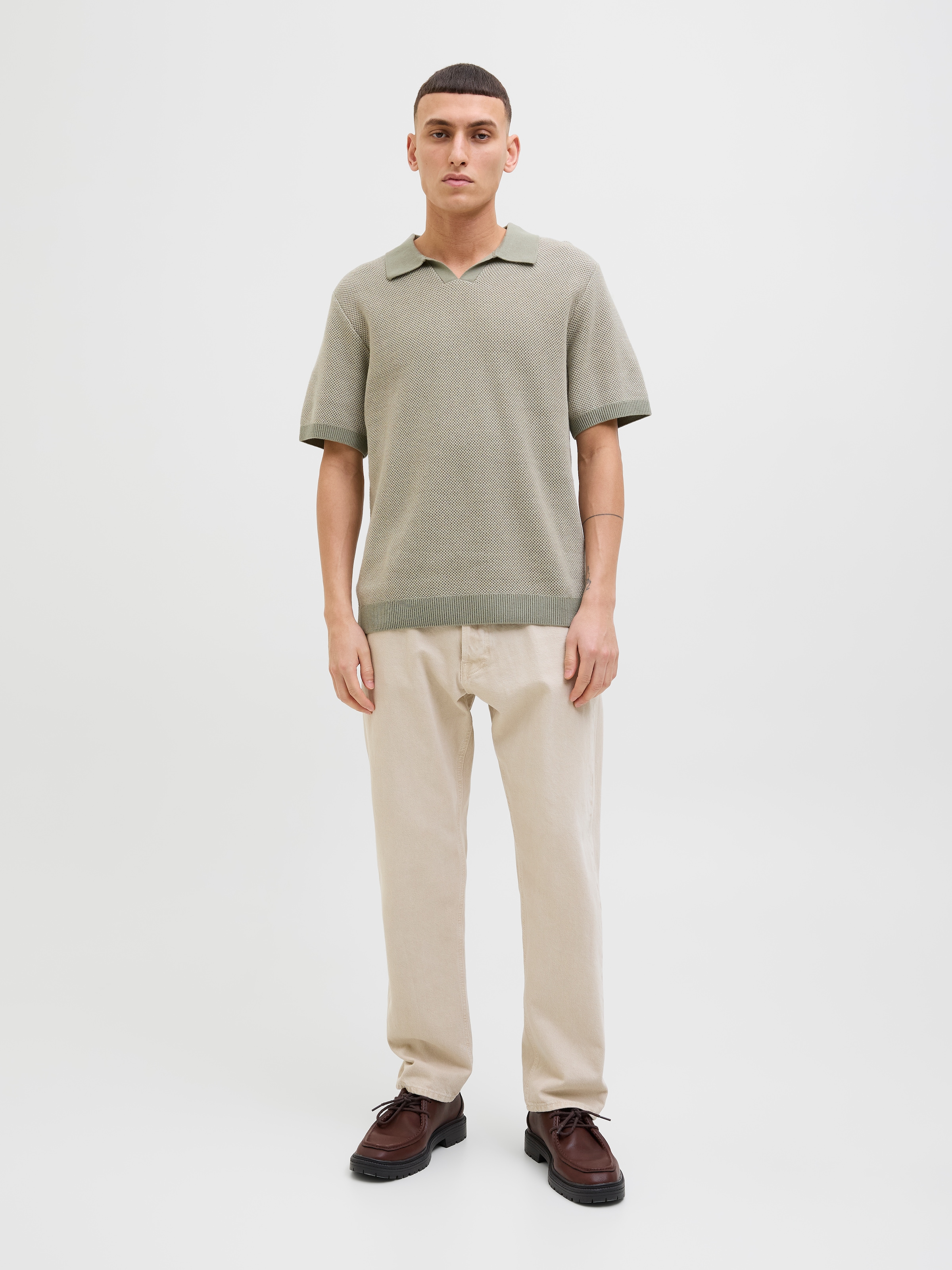 Jack & Jones Rundhalspullover »JPRCCEASTON KNIT SPLIT NECK SS SN«