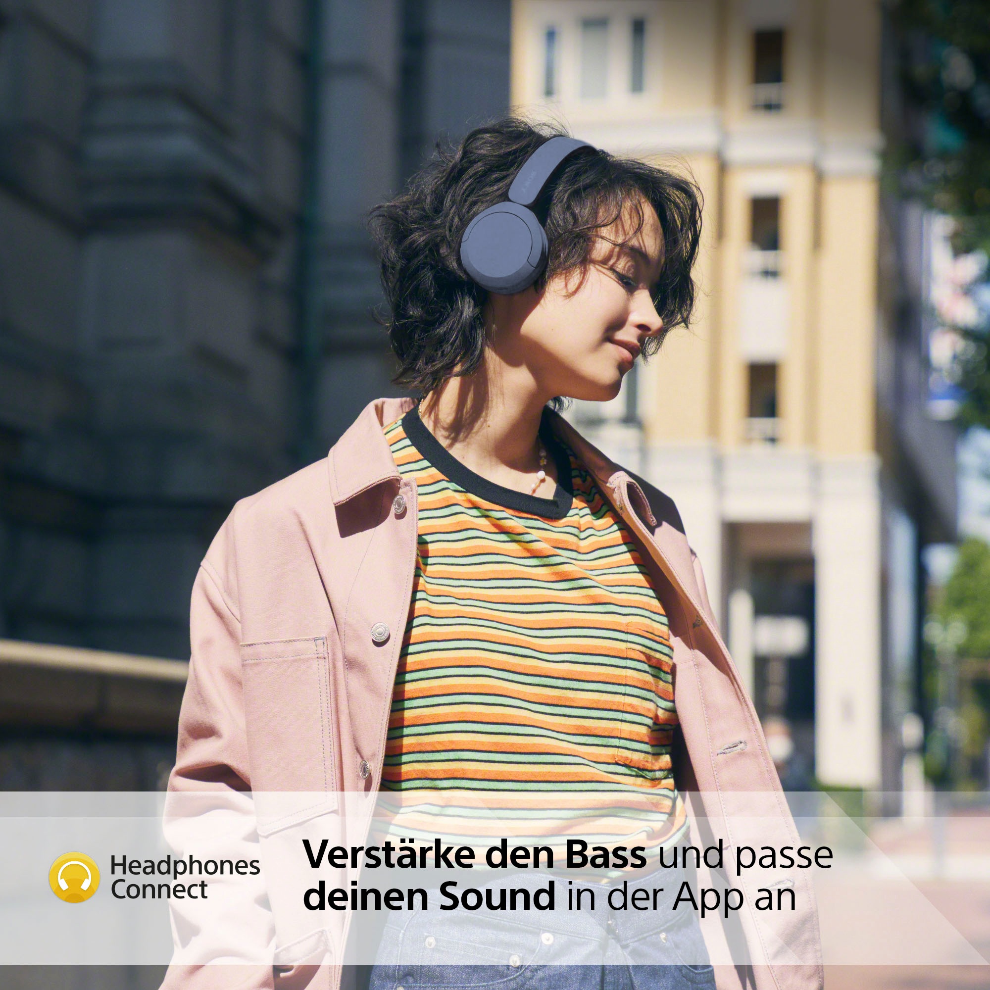 Sony Bluetooth-Kopfhörer »WHCH520«, Bluetooth, Noise-Cancelling-Active Noise Cancelling (ANC)-Freisprechfunktion-Rauschunterdrückung-Sprachsteuerung-kompatibel mit Siri, 200 Std. Max. Akkulaufzeit (Standby)
