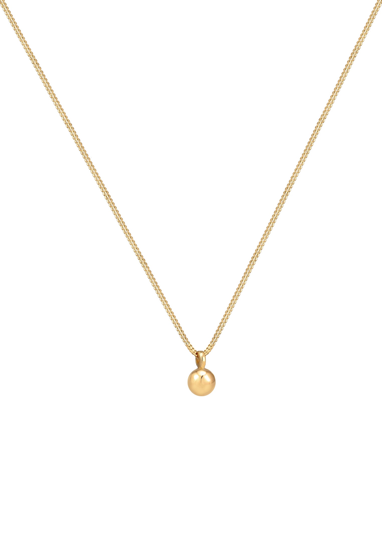Elli Kette mit Anhänger »Halskette Kugel Geo Look Panzerkette 925 Silber«