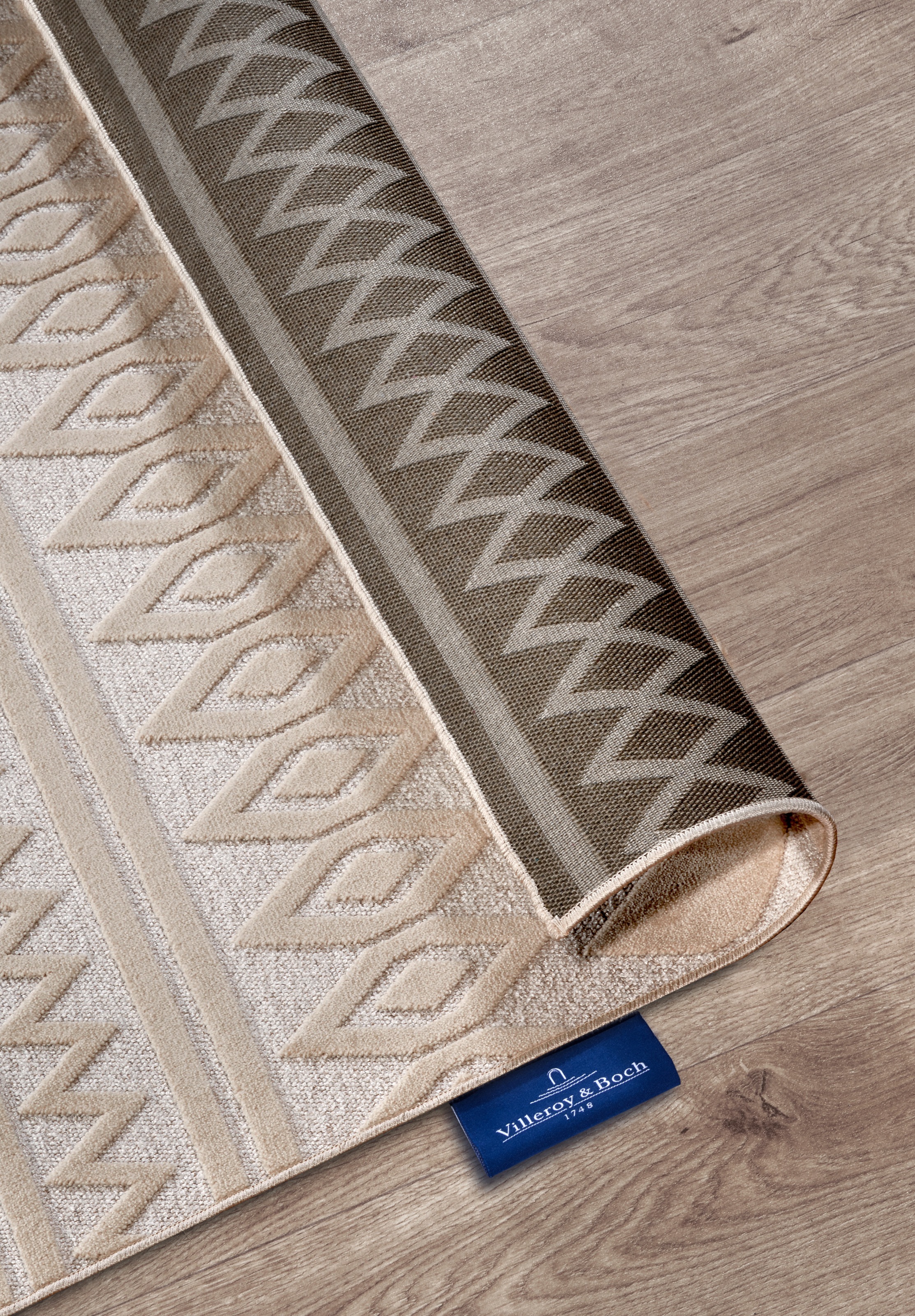 Villeroy & Boch Teppich »Catherine«, rechteckig, 5,5 mm Höhe, Wohnzimmer, Schlafzimmer, Modern, Hoch-Tief Effekt, Flur