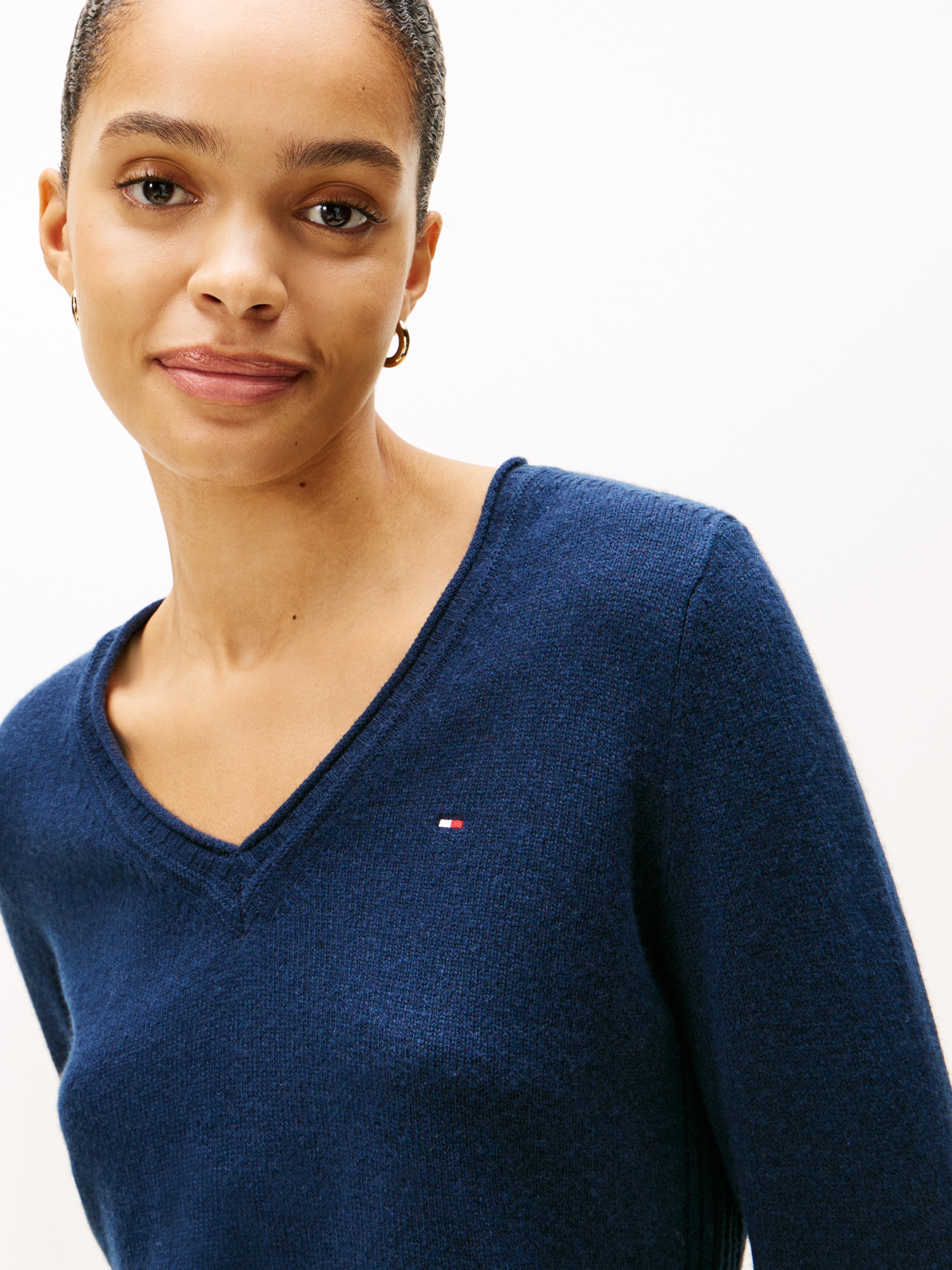 Tommy Hilfiger Strickpullover »SOFT WOOL V-NK SWEATER« aus reiner Wolle