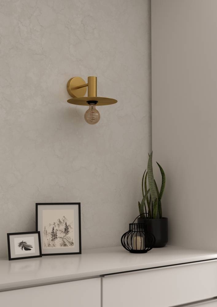 EGLO Wandleuchte »ESCANDELL« E27 1 Stk. Wandleuchte, Flurlampe aus Metall in Messing-Gebürstet, E27 Fassung