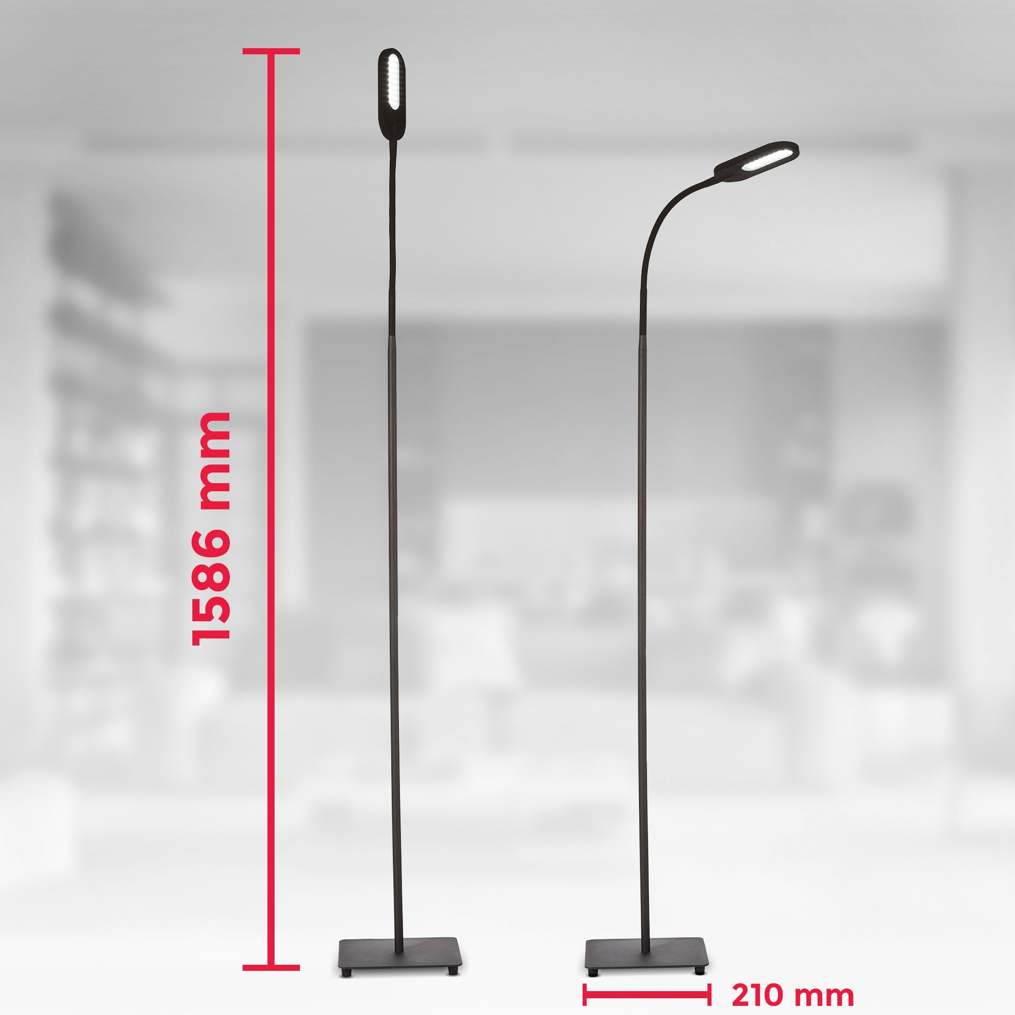 B.K.Licht LED Leuchten-Set, 2-teilig: LED Deckenleuchte + LED Stehlampe 