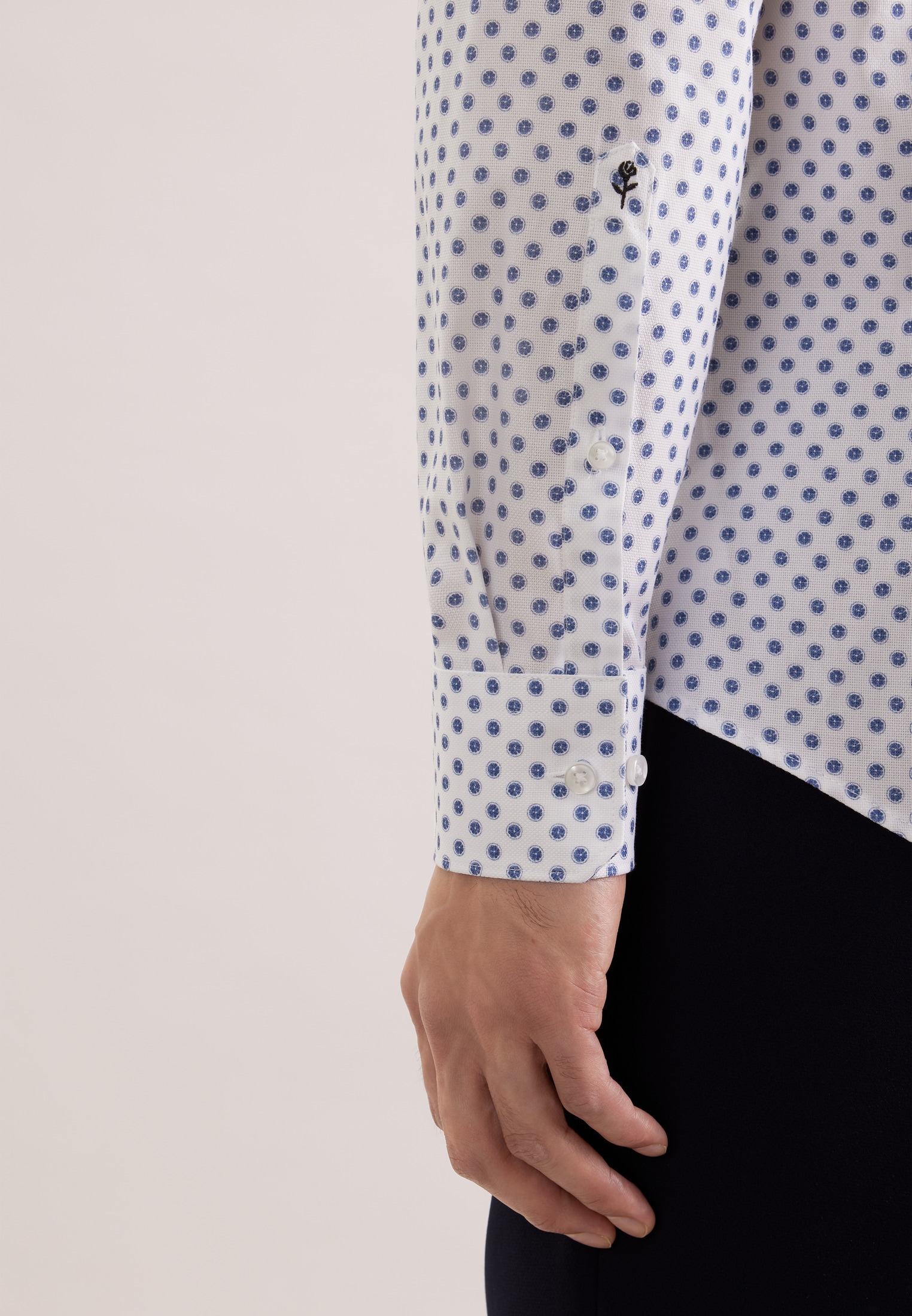 seidensticker Businesshemd »Schwarze Rose« Slim 1/1 Kentkragen Druck