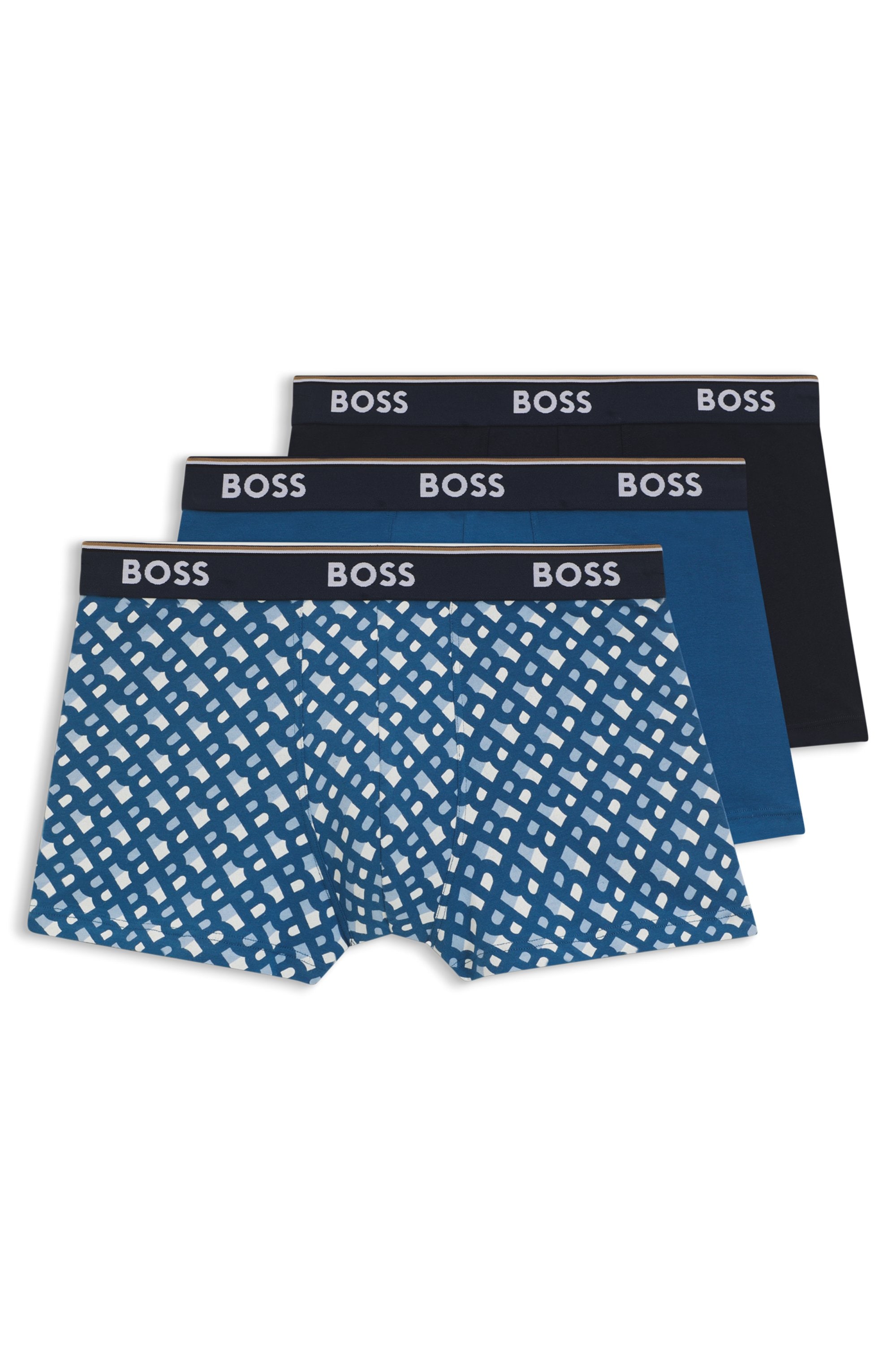BOSS Trunk Packung, 3 Stk. aus Stretch-Baumwolle, elastischer Bund, mittlere Bundhöhe