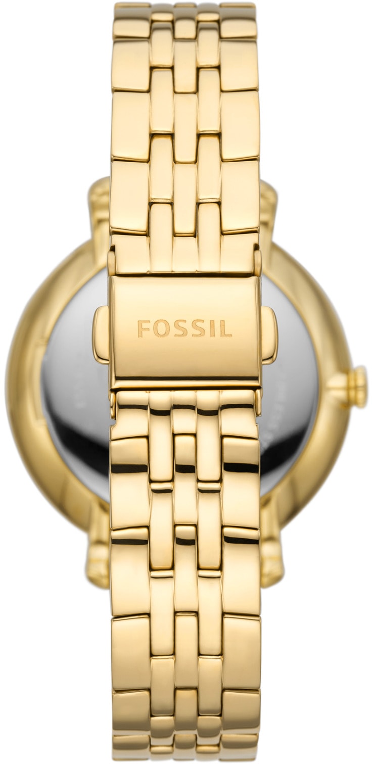Fossil Quarzuhr »JACQUELINE MOONPHASE«, Armbanduhr, Damenuhr, Perlmutt-Zifferblatt, Mondphase,Edelstahlarmband
