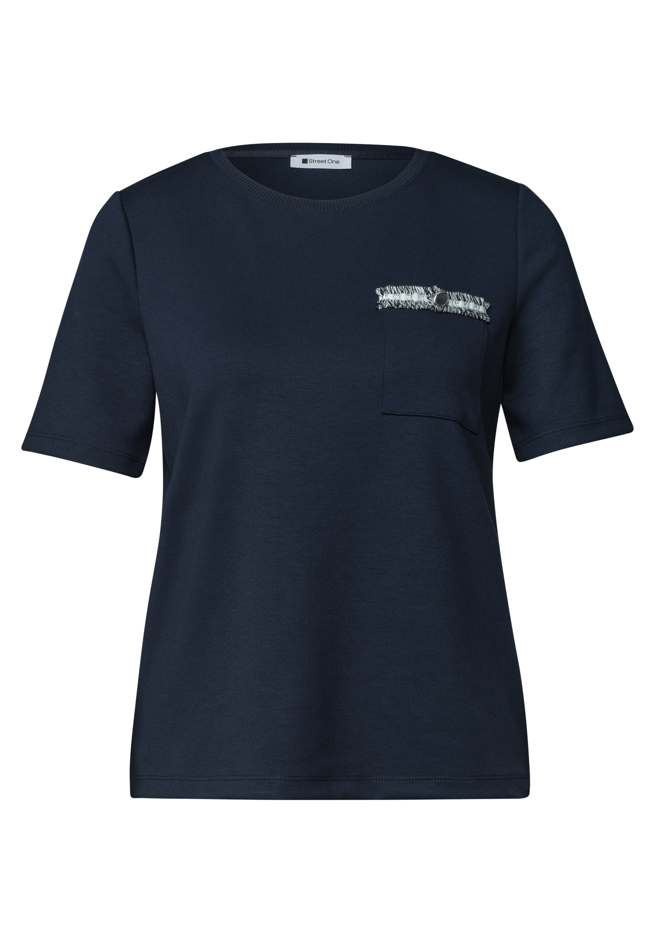 STREET ONE Kurzarmshirt Sommershirt mit dekorativer Brusttasche