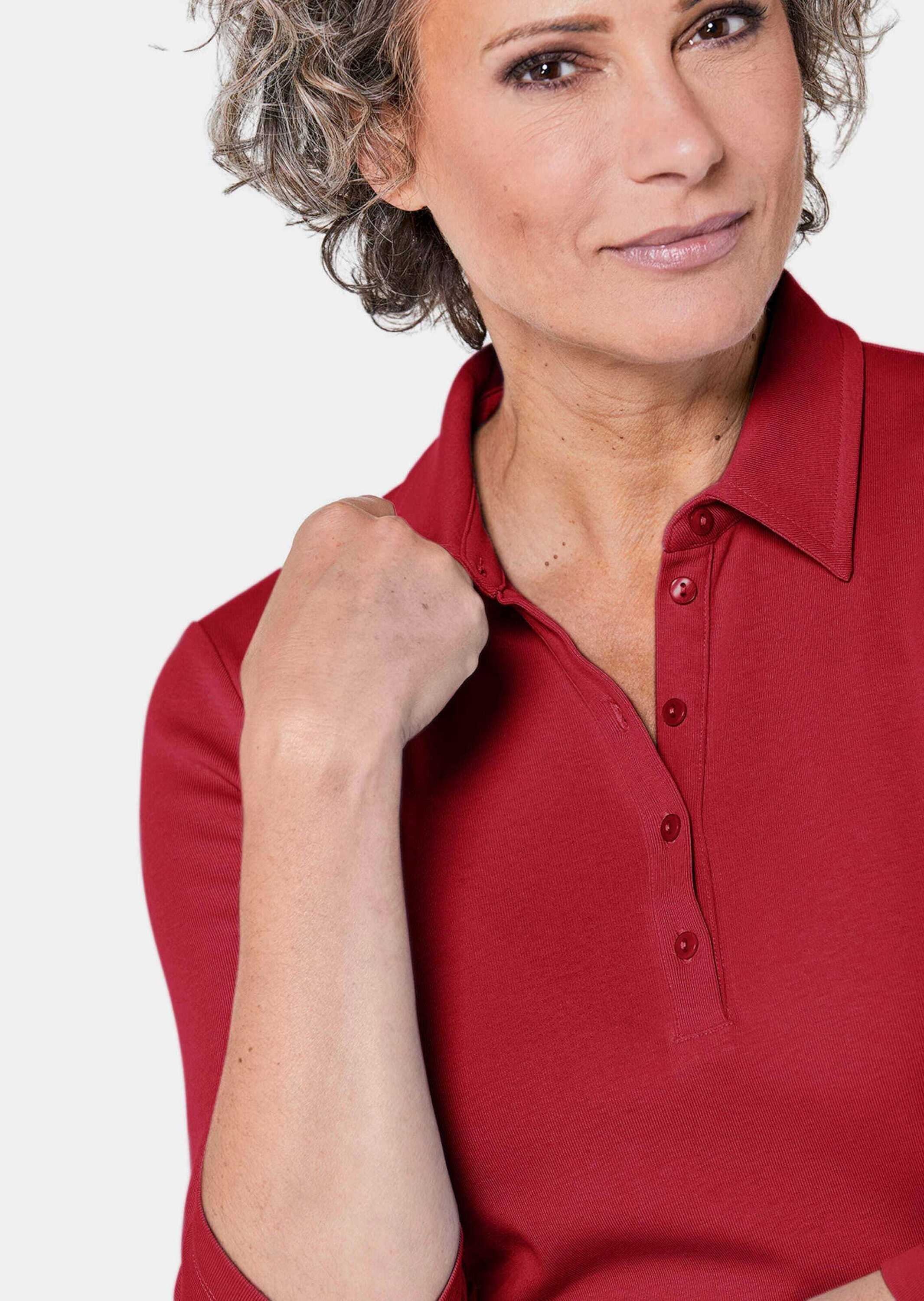 GOLDNER Poloshirt »Basic-Poloshirt mit Stickerei aus reiner Baumwolle«