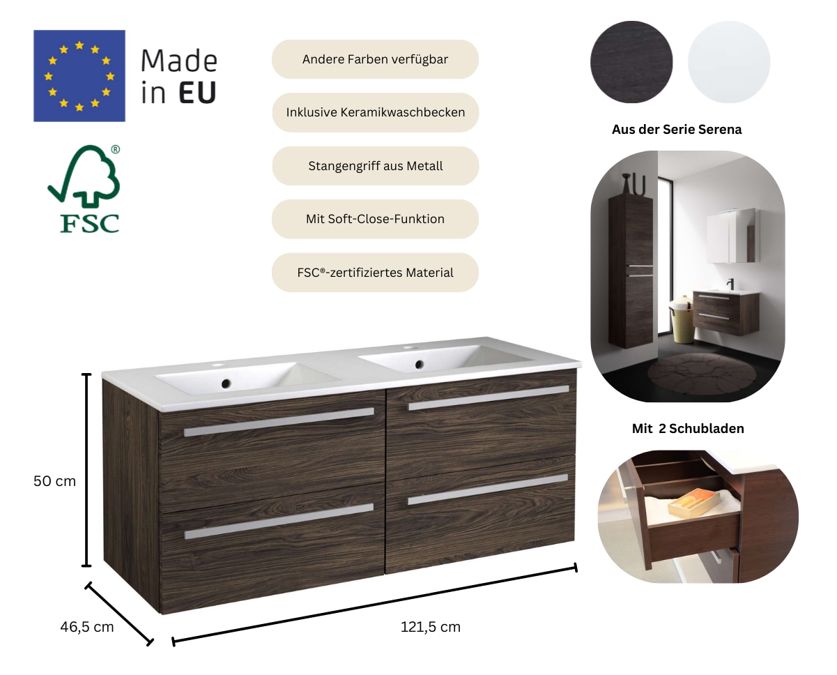 welltime Doppelwaschbecken »Serena«