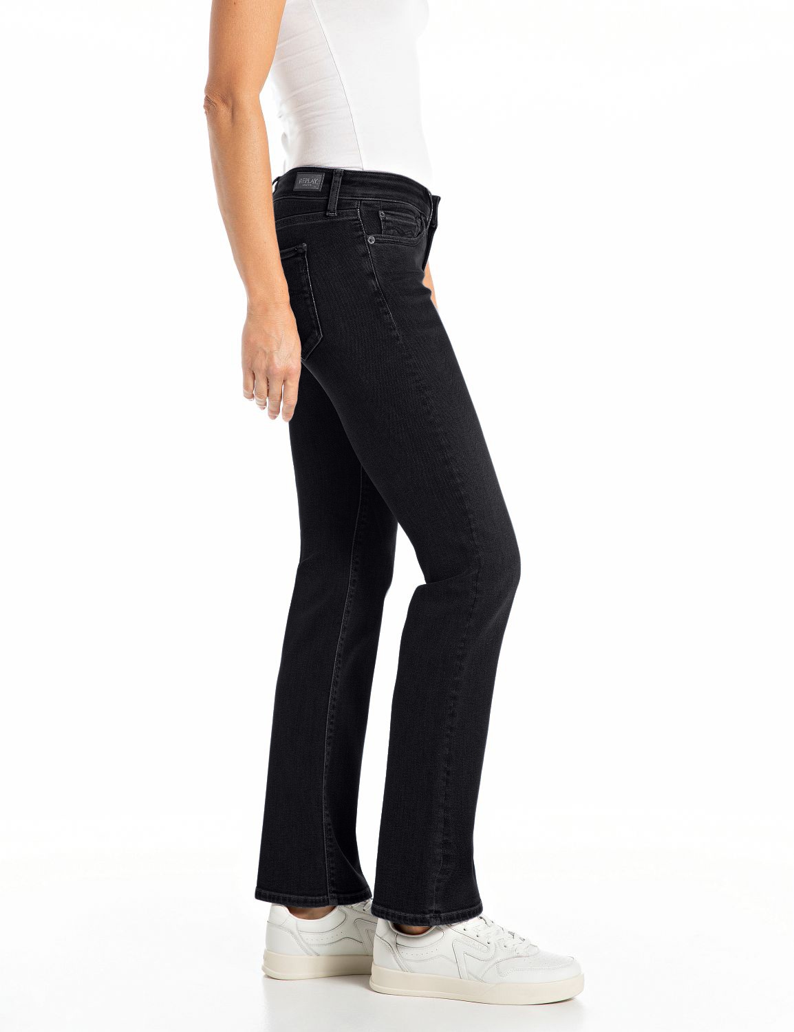 Replay Bootcut-Jeans »NEW LUZ« mit gesticktem R an der Gesäßtasche