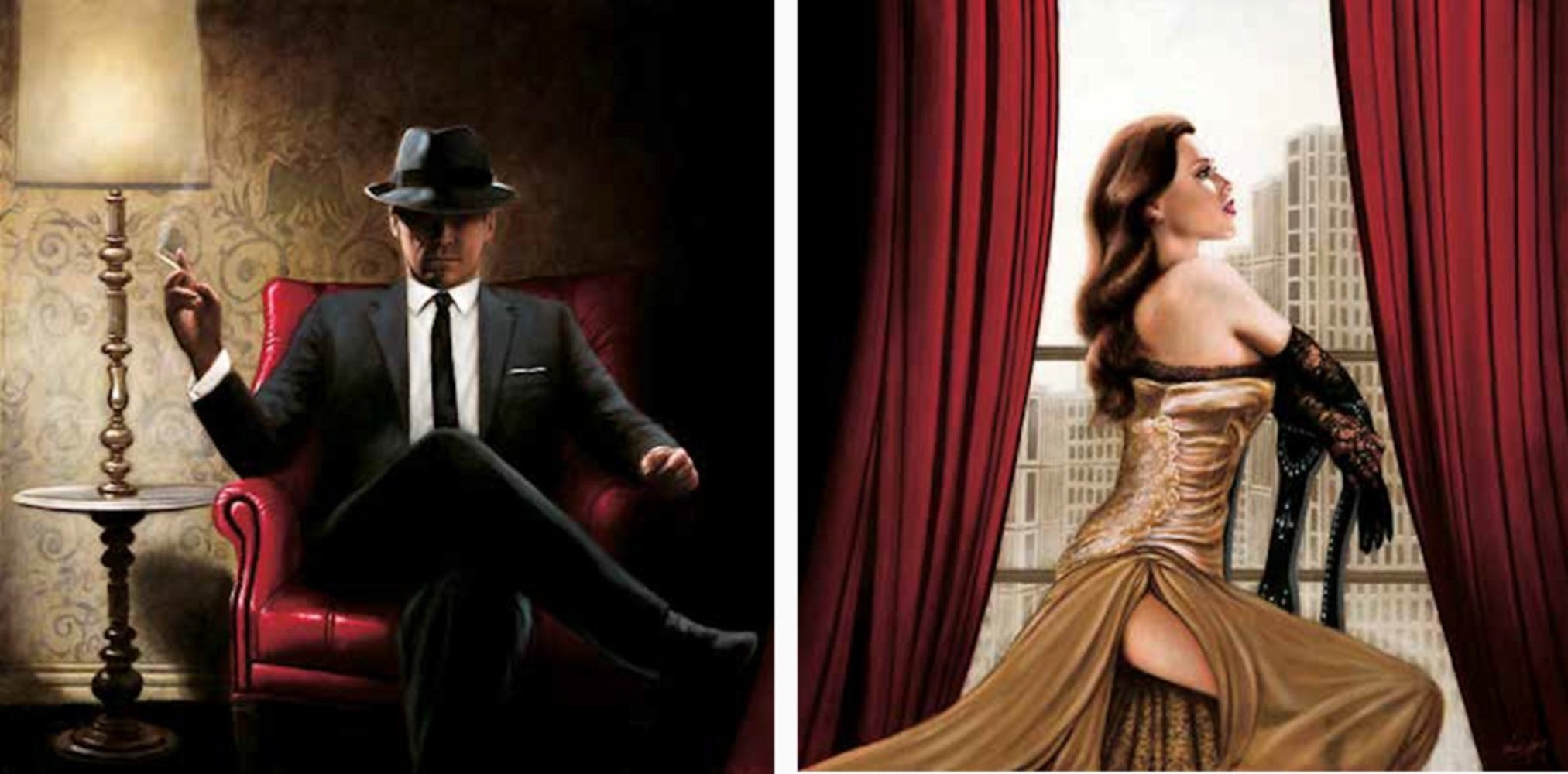 Home affaire Kunstdruck »John Silver, Black Tie, high Heels«, 2-tlg.