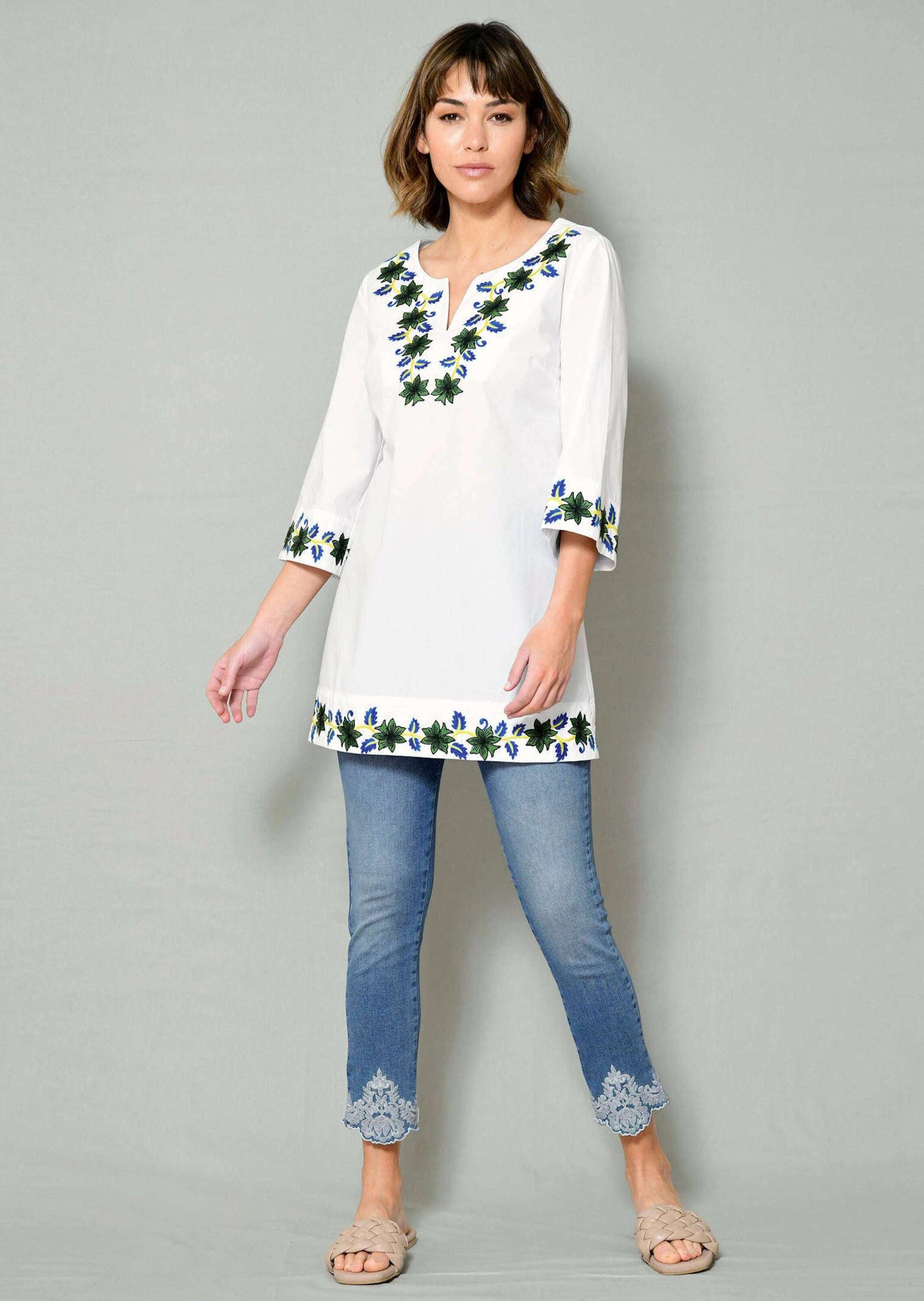 Alba Moda Tunika »Tunika Tunika mit dekorativer Stickerei«