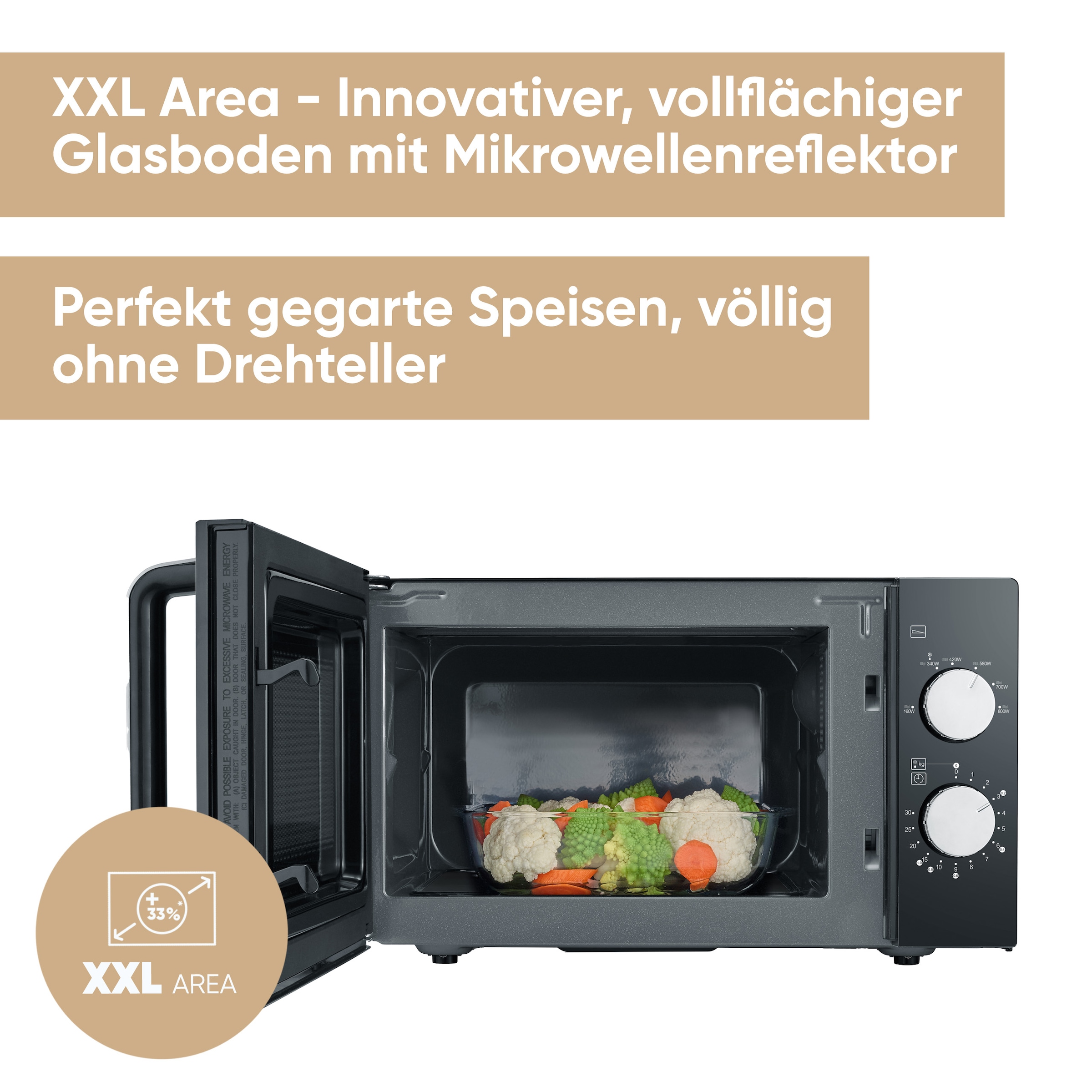 Severin Mikrowelle »MW 7761« Mikrowelle 160 W XXL-Nutzfläche dank Glasboden