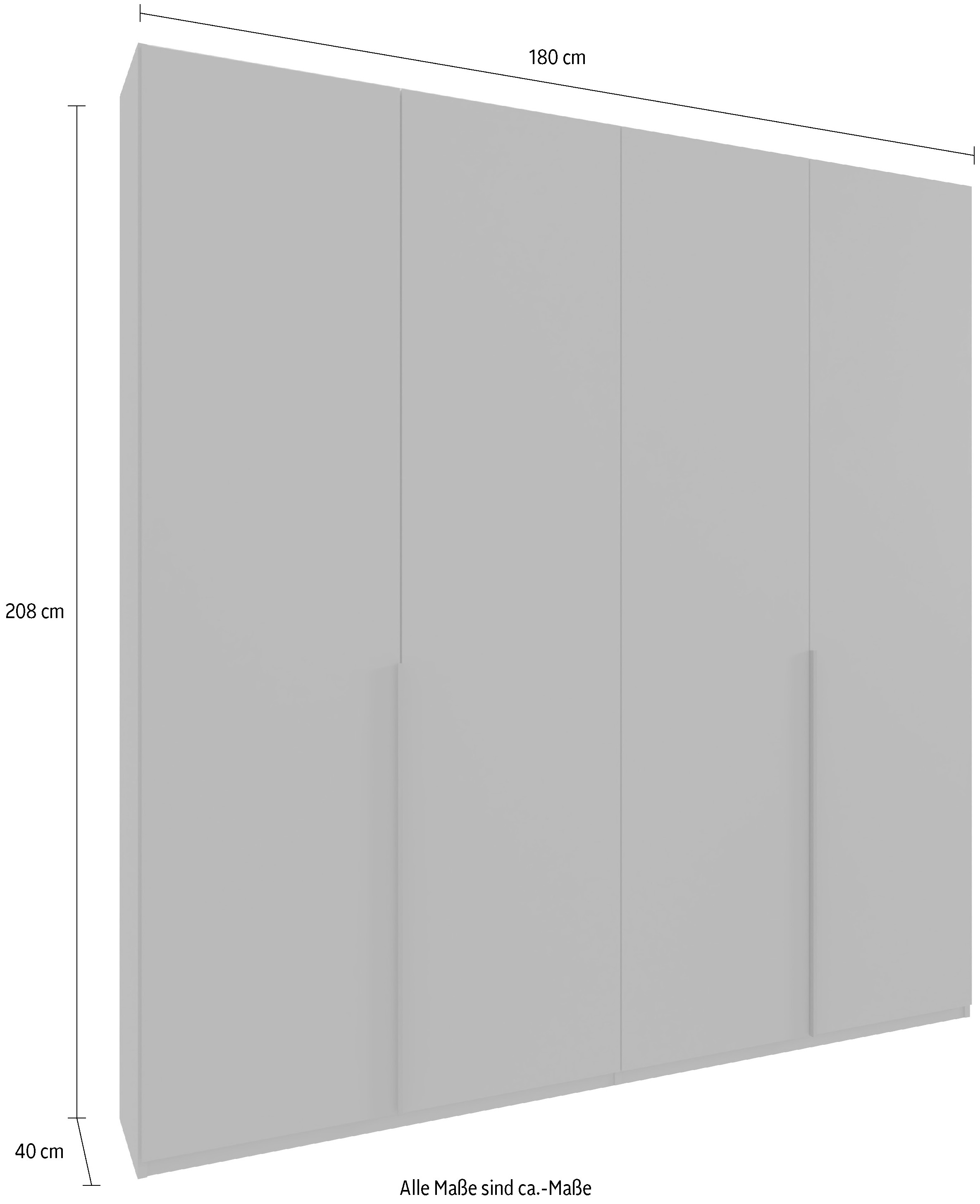 Wimex Kleiderschrank »Mugano,in 8 Breiten,3 Höhen,2 Tiefen, viele Farben, Made in Germany«, (in Basic oder Premium Ausstattung mit 2 weiteren Einlegeböden), mit langen oder kurzen Griffen aus Metall, mit oder ohne Spiegel