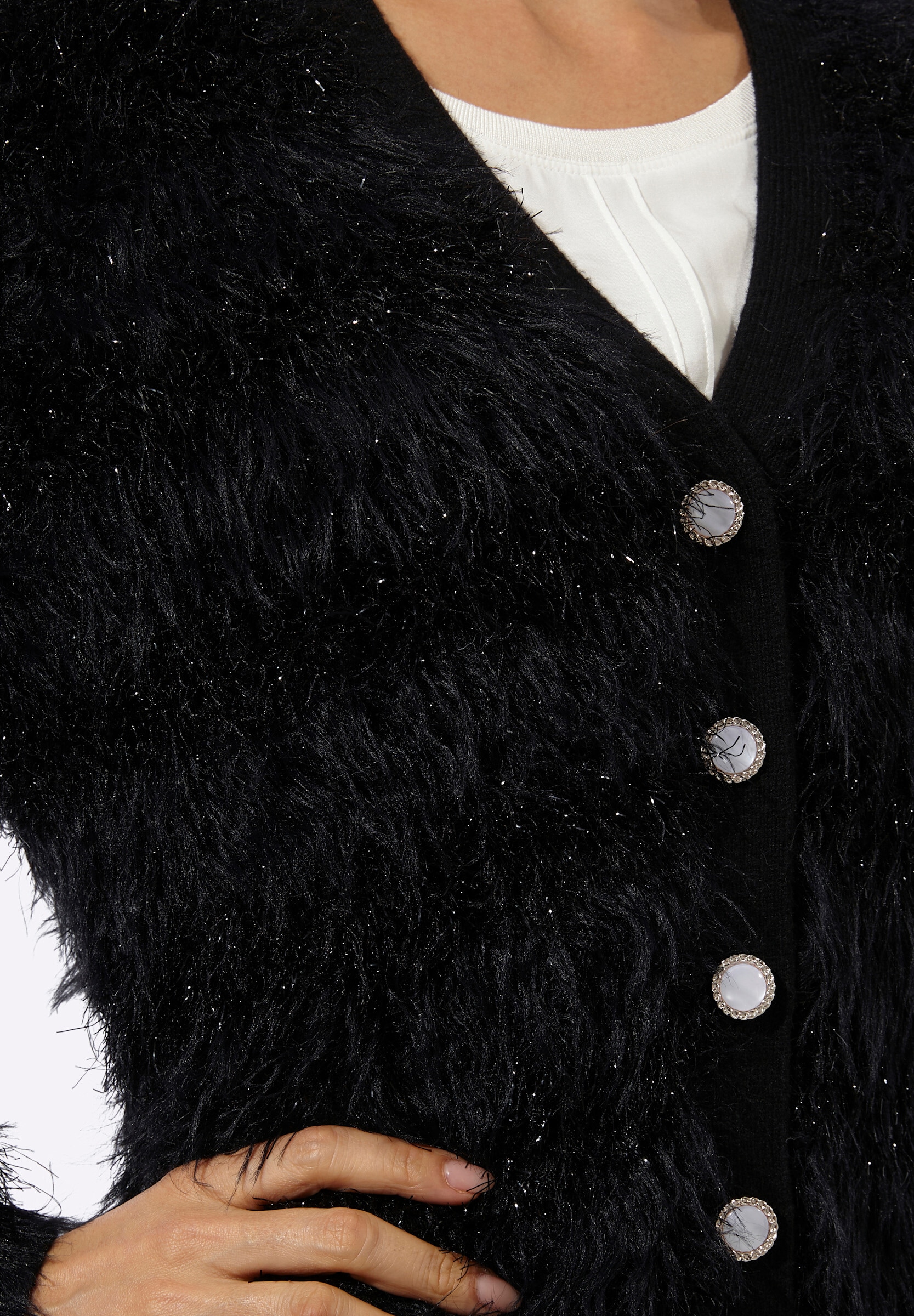 creation L Strickjacke »Strickjacke Strickjacke mit Glitzergarn«