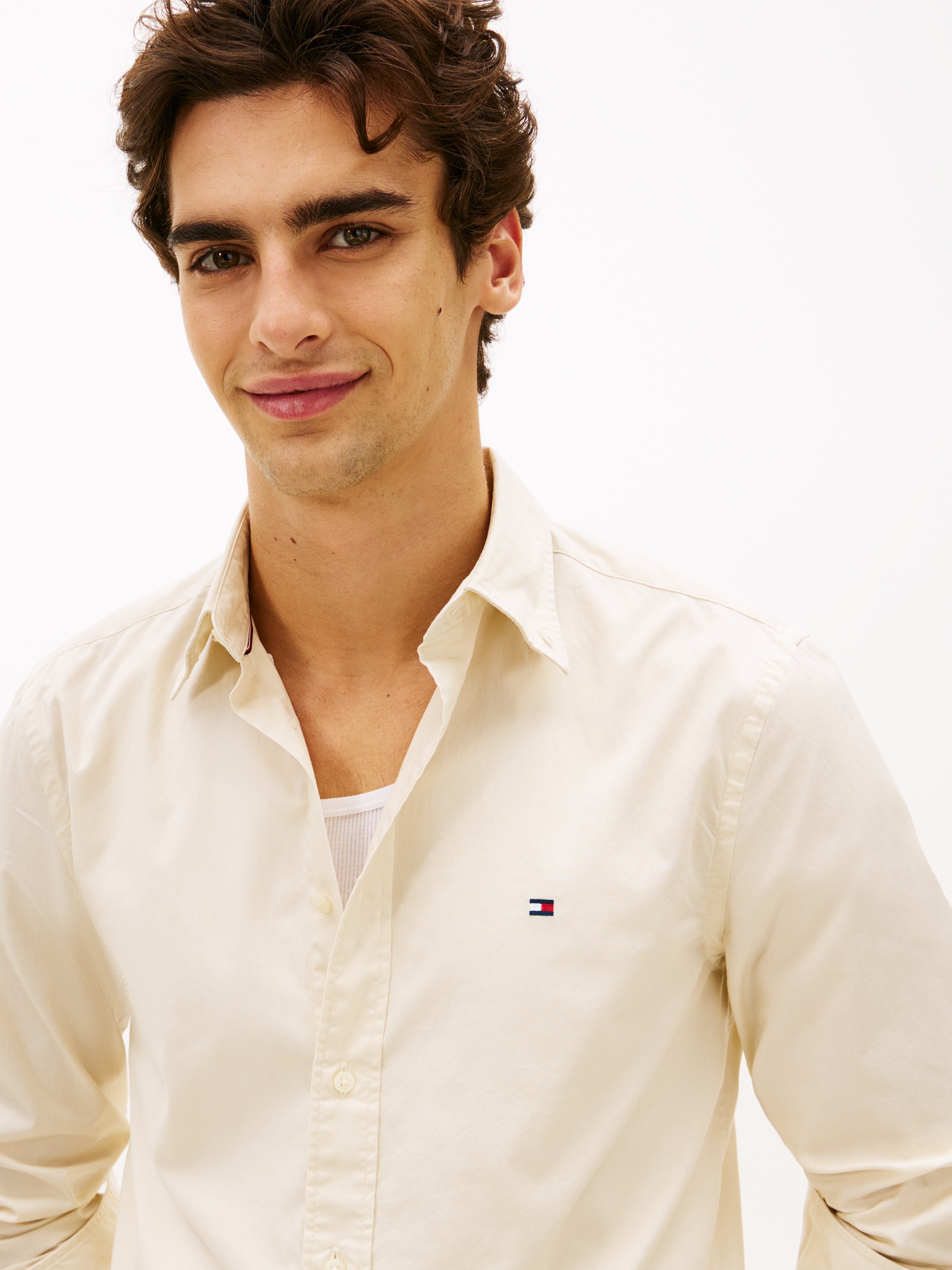 Tommy Hilfiger Businesshemd »FLEX POPLIN SOLID« unifarben, klassisch, regular fit, Baumwolle, Button-down-Kragen