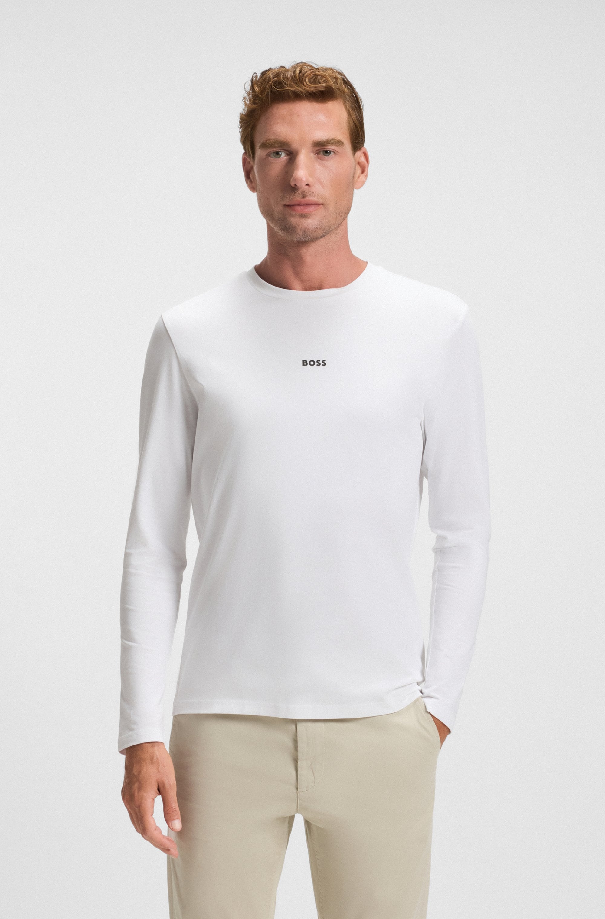 BOSS ORANGE Langarmshirt »TChark«, mit Rundhalsausschnitt
