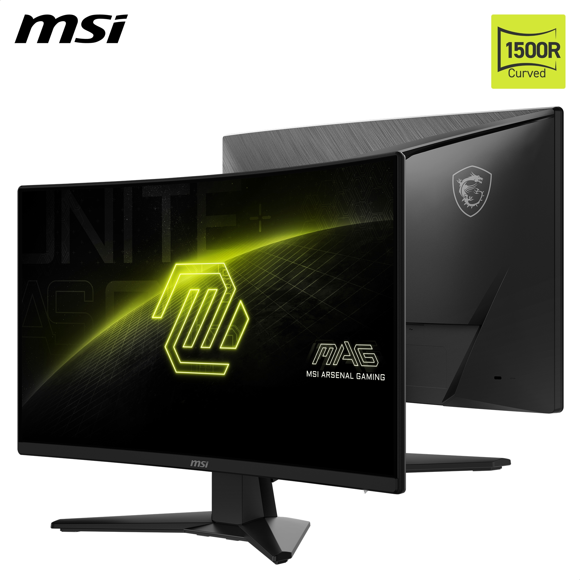 MSI Curved-Gaming-Monitor »MAG 242C«, 59,9 cm/24 Zoll, 1920 x 1080 px, Full HD, 1 ms Reaktionszeit, 180 Hz, neig-,schwenk-, höhenverstellbar, Pivot.Speaker