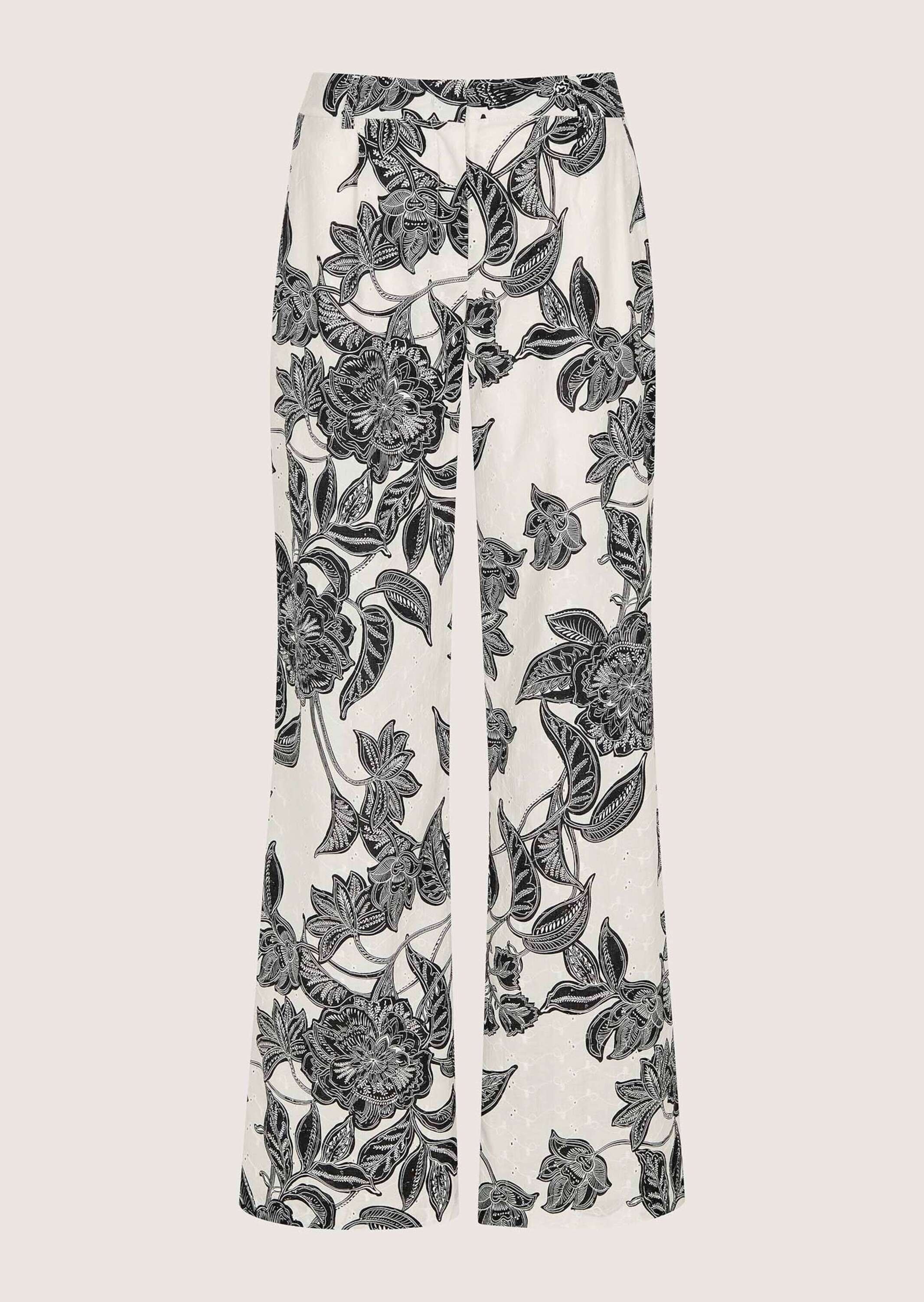 MADELEINE Chinos »Druckhose Baumwollhose mit floralem Print«  Baumwoll-Druckhose mit Madeirastickerei