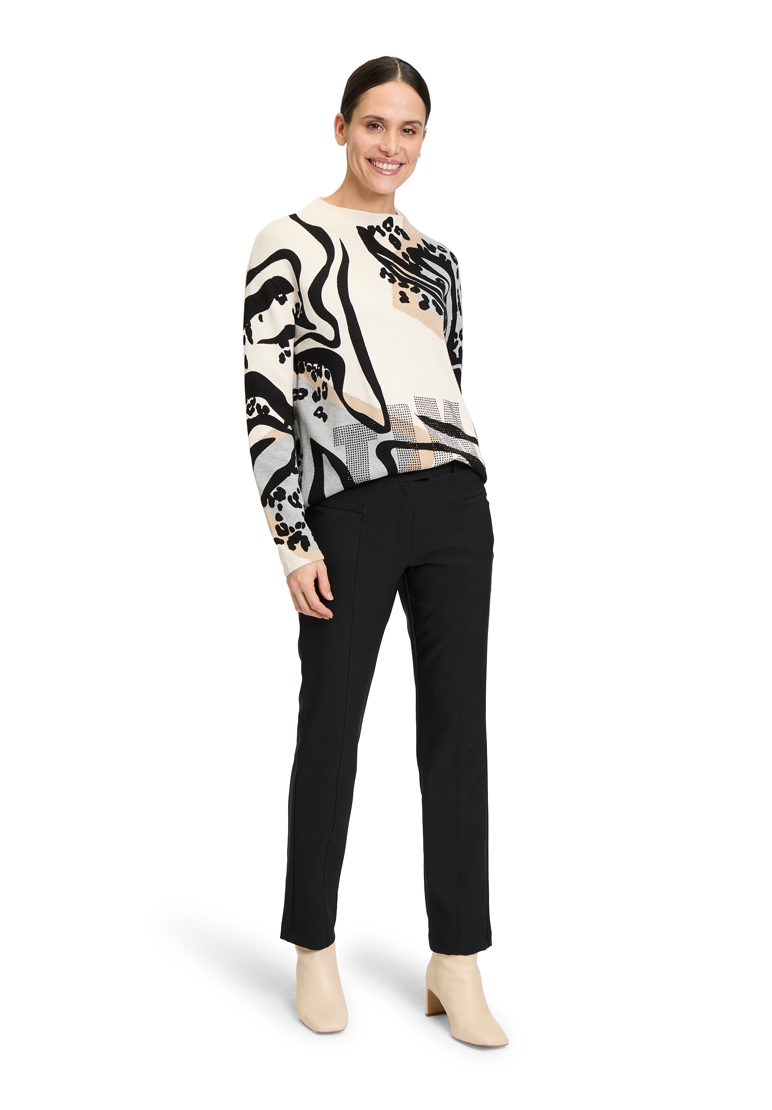 Betty Barclay Rundhalspullover »Grobstrick-Pullover mit Aufdruck«
