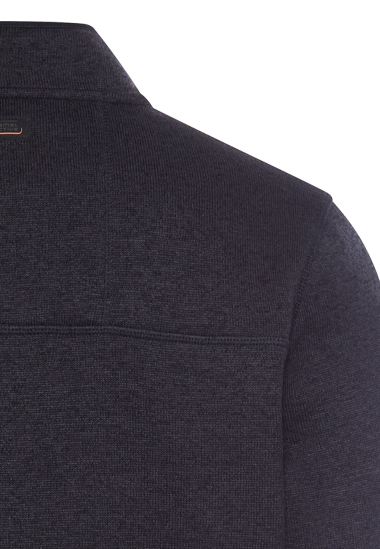 camel active Strickfleecejacke ohne Kapuze mit Stehkragen und Reißverschluss