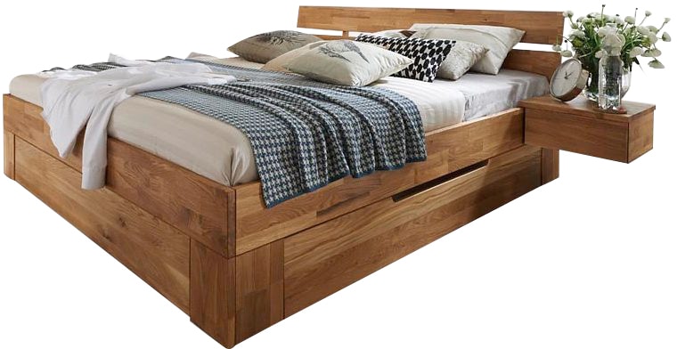 Home affaire Bettschubkasten »Tommy« aus massivem Wildeichenholz, in unterschiedlichen Breiten