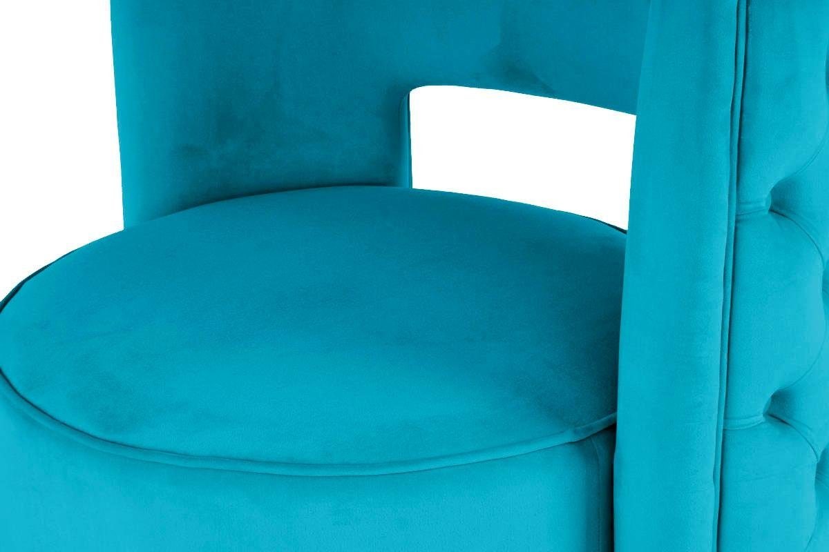 Kayoom Sessel »Drehsessel Beverly 125, drehbar, Gestell aus Eisen,samtige Oberfläch«, (1 St.), rund, glamourös, gesteppter Rücken, abgerundete,Drehsessel