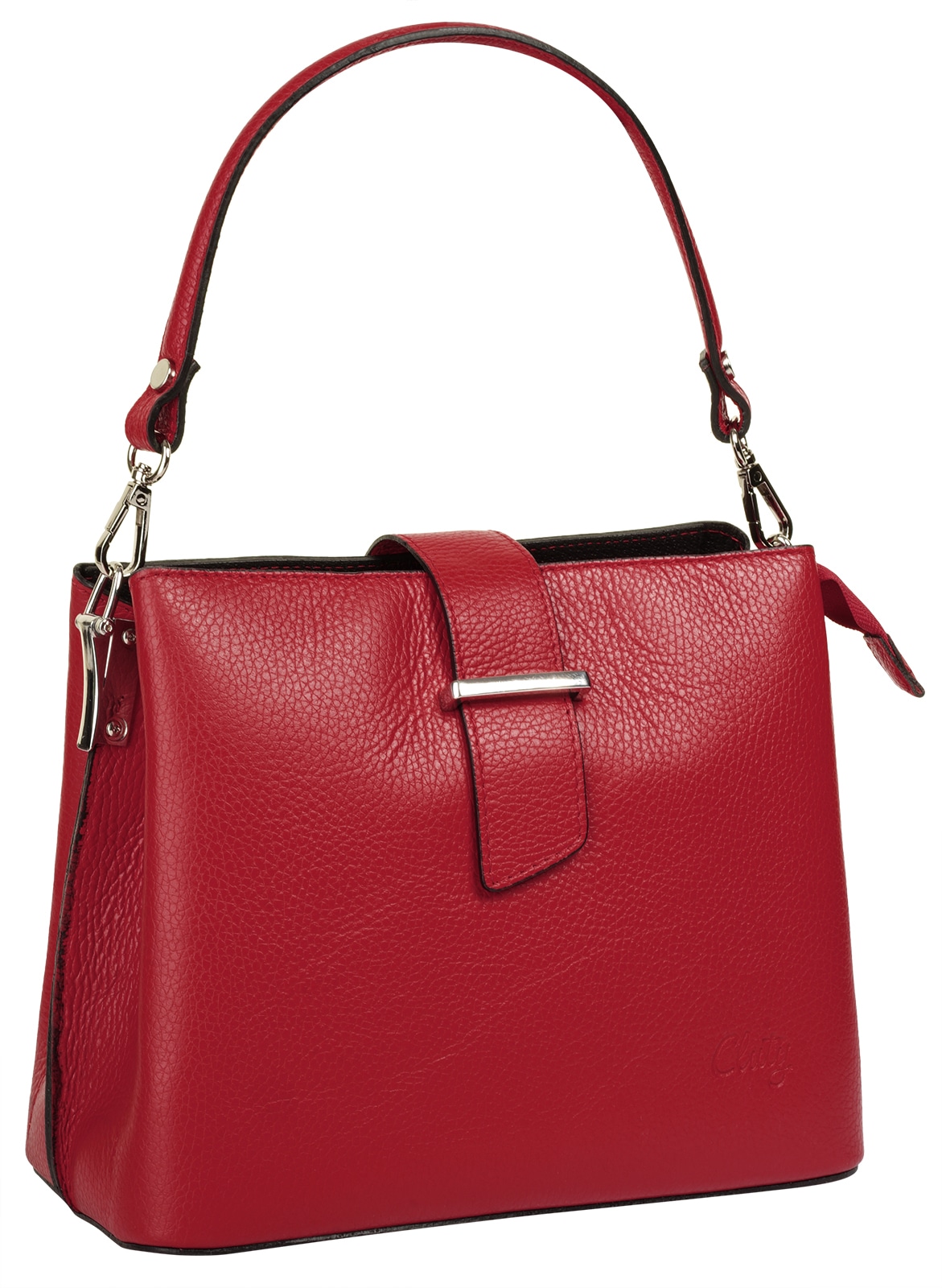 Cluty Henkeltasche, echt Leder, Made in Italy
