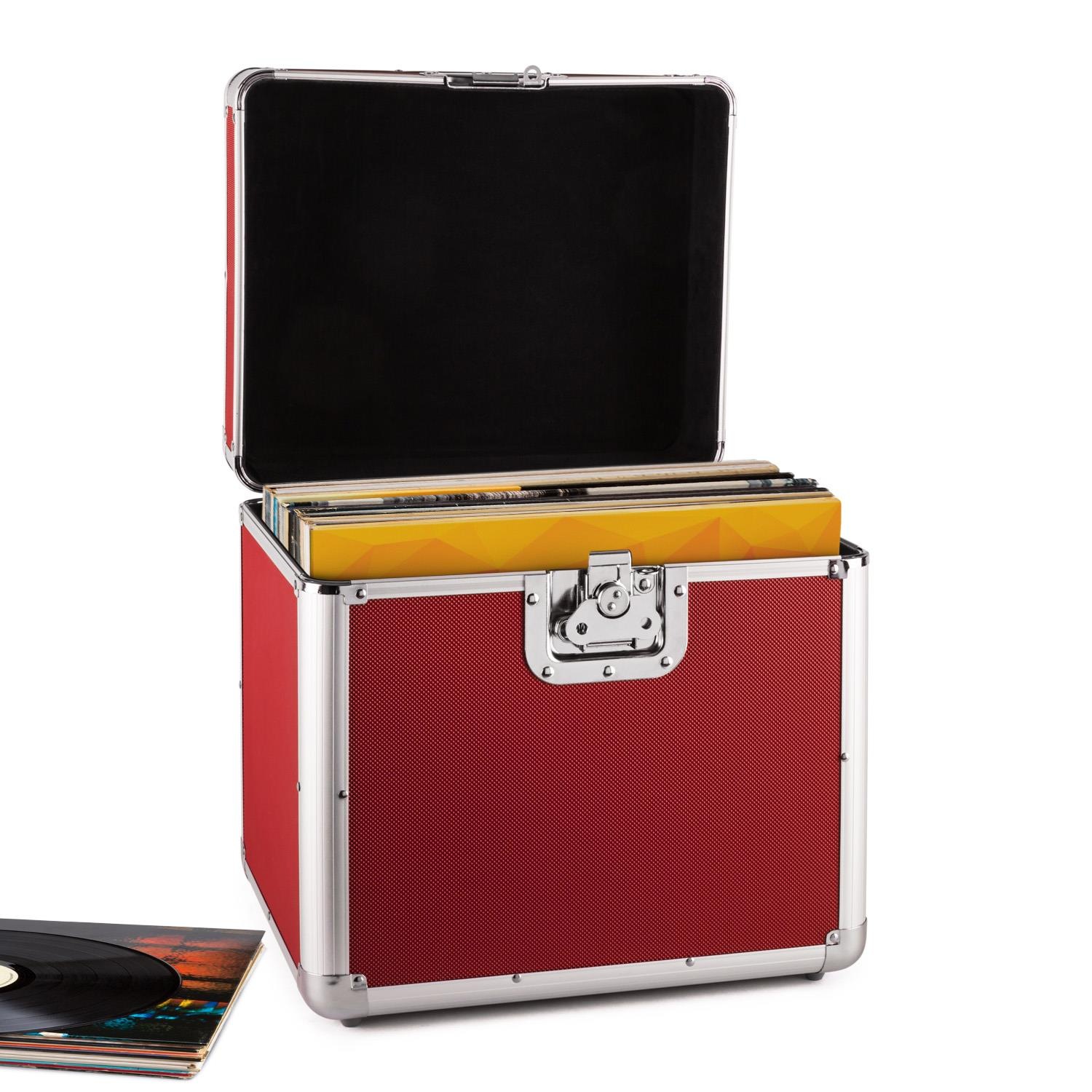 resident dj Aluminium-Plattenkoffer Vinyl-Case 70 Stück LP rot »Zeitkapsel«