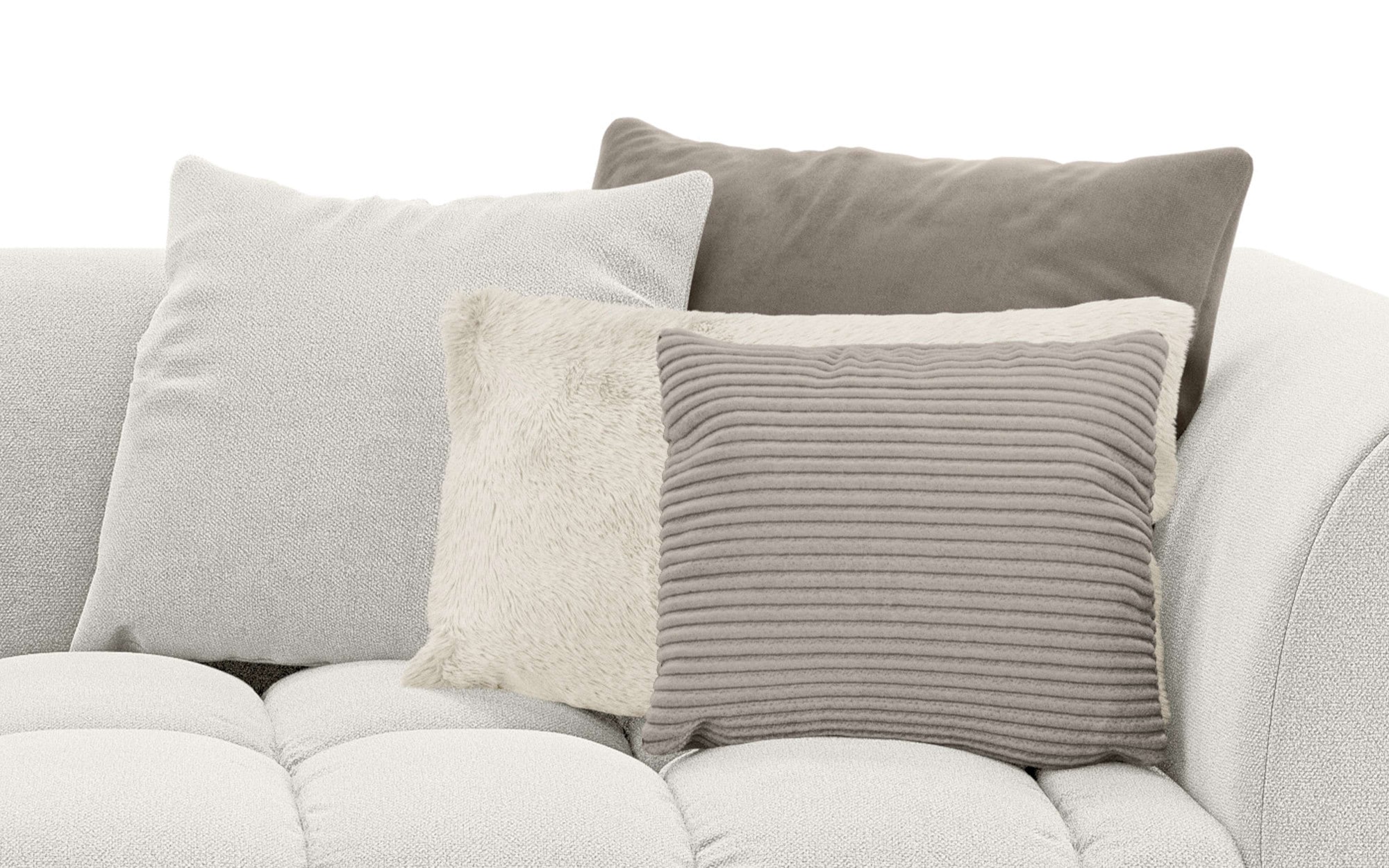 s.Oliver Big-Sofa »COBBO 3-Sitzer Design-Sofa Bubble-Optik, Maße B/T/H: 259/126/104 cm«, mit vielen Kissen, moderne Steppung und hoher Sitzkomfort