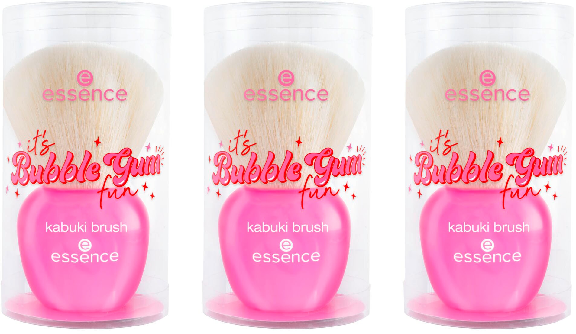 Essence Puderpinsel »it's Bubble Gum fun kabuki brush«, (3er Pack), mit flauschigen Härchen