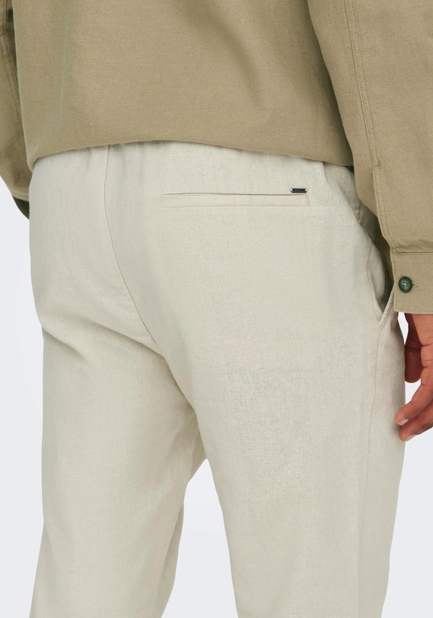 ONLY & SONS Stoffhose »ONSLINUS CROP 0007 COT LIN PNT NOOS«, mit Leinen