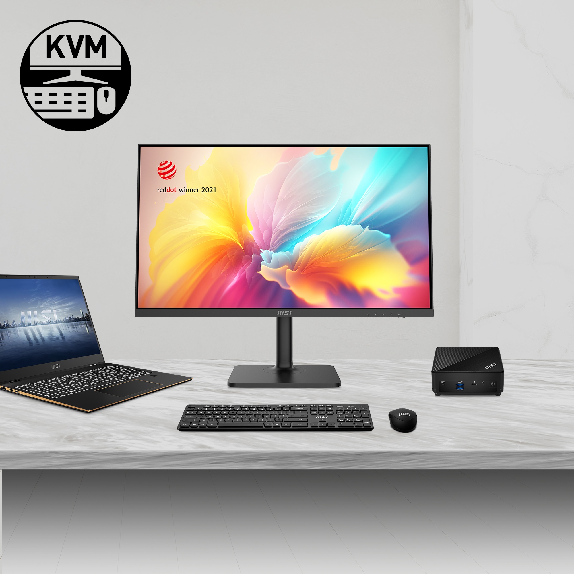 MSI LED-Monitor »Modern MD272QXP«, 69 cm/27 Zoll, 2560 x 1440 px, WQHD, 1 ms Reaktionszeit, 100 Hz, höhenverstellbar, 3 Jahre Herstellergarantie, USB-C