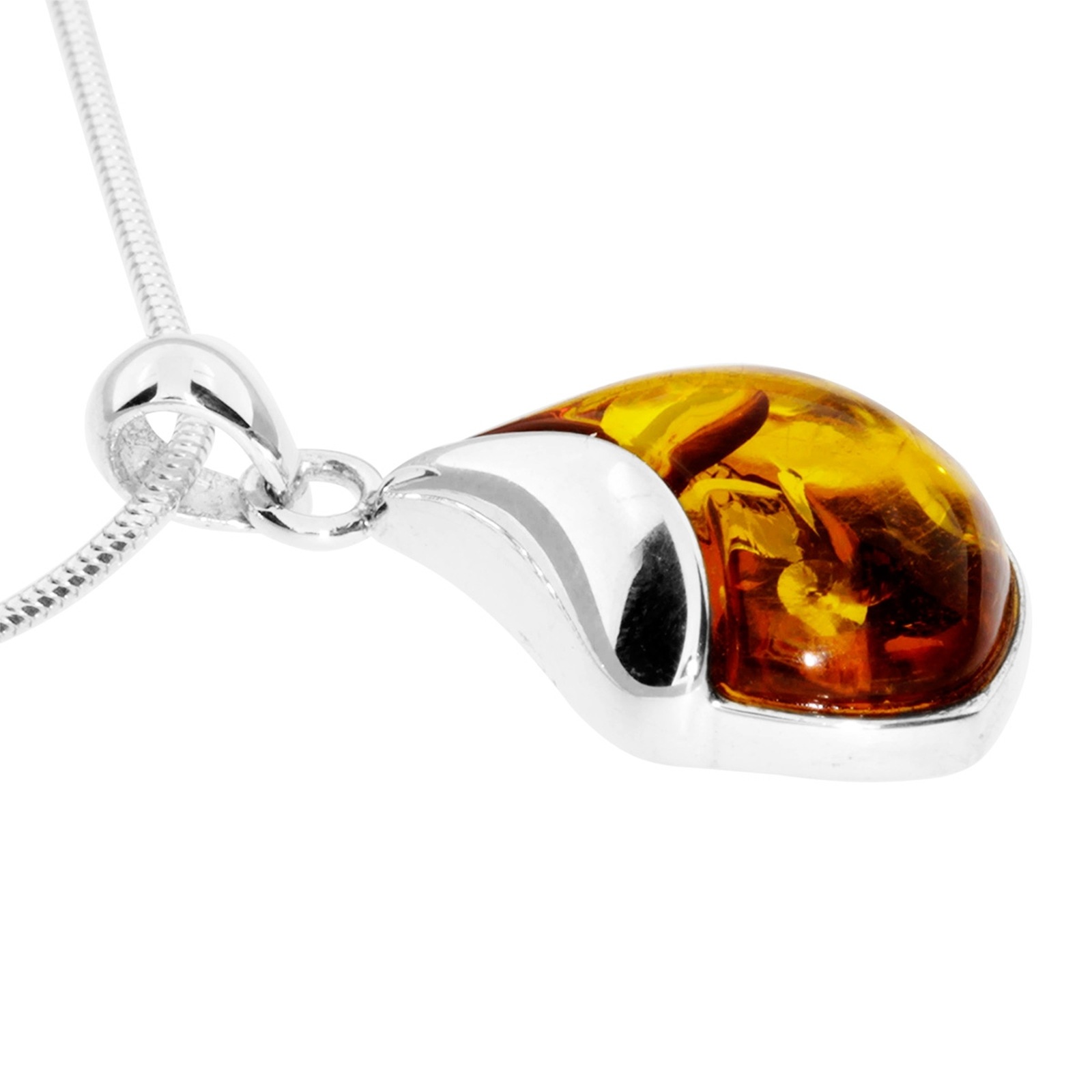 OSTSEE-SCHMUCK Kette mit Anhänger »- Jula 29 mm - Silber 925/000 - Bernstein«