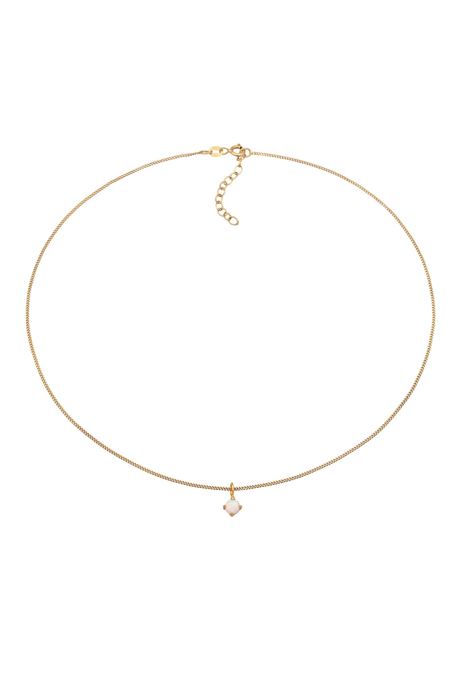 Elli Choker »Halskette Choker Solitär synthetische Opal Klassik 925 Silber«