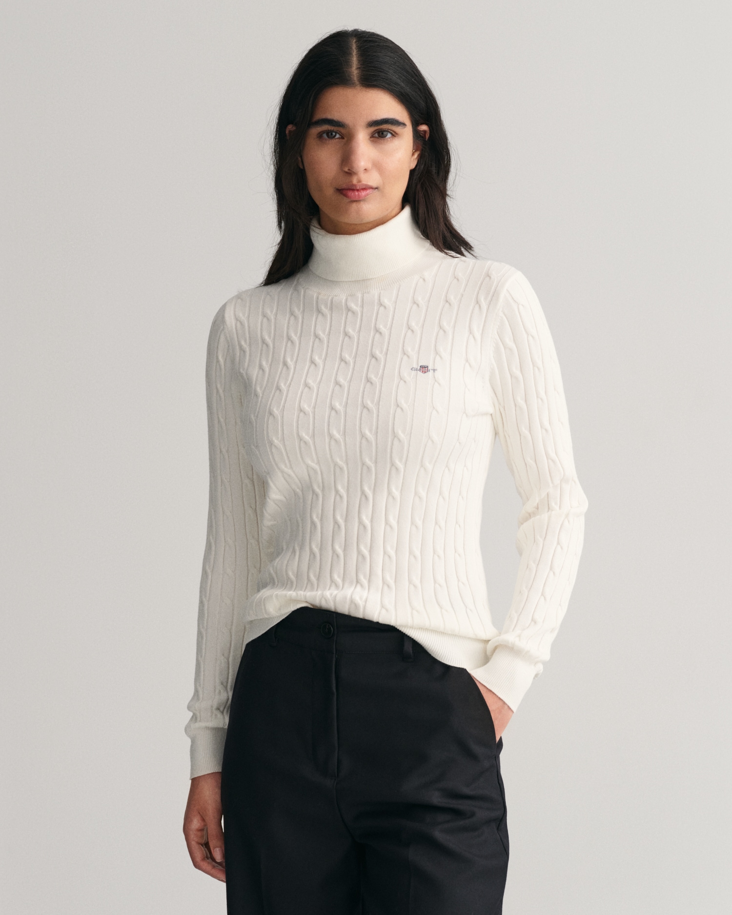 Gant Rollkragenpullover »STRETCH COTTON CABLE TURTLENECK« mit Zopfmuster