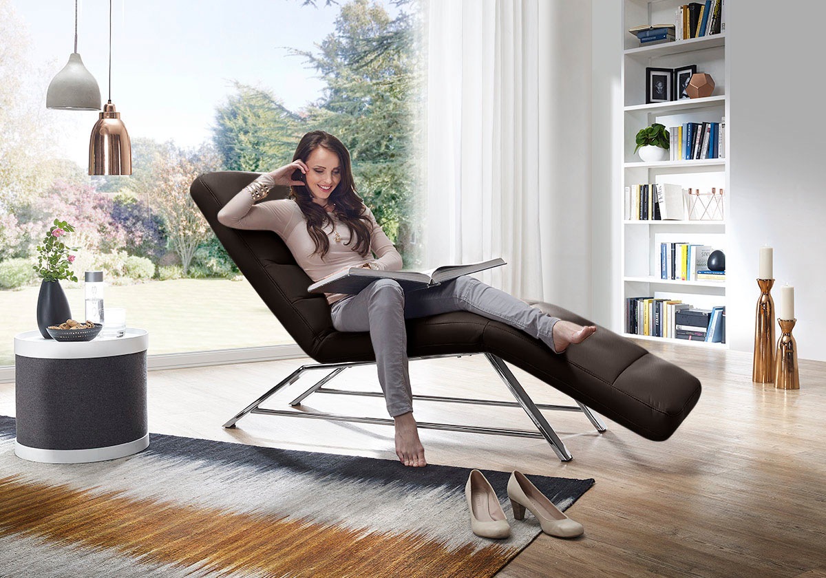 W.SCHILLIG Relaxliege »daily dreams«, Funktionsliege wahlweise mit Motor, Gestell Chrom, Breite 65 cm