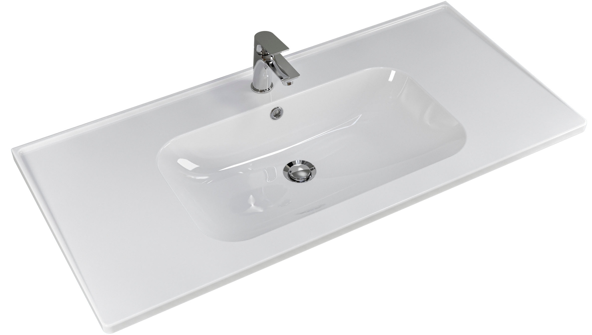 Saphir Badmöbel-Set »Trentino 2-teilig Keramik-Waschtisch, Spiegelschrank mit LED-Leuchte«, (3 St.), Badmöbel-Set 109cm breit, inkl. Türdämpfer, 3 Türen, 2 Auszügen