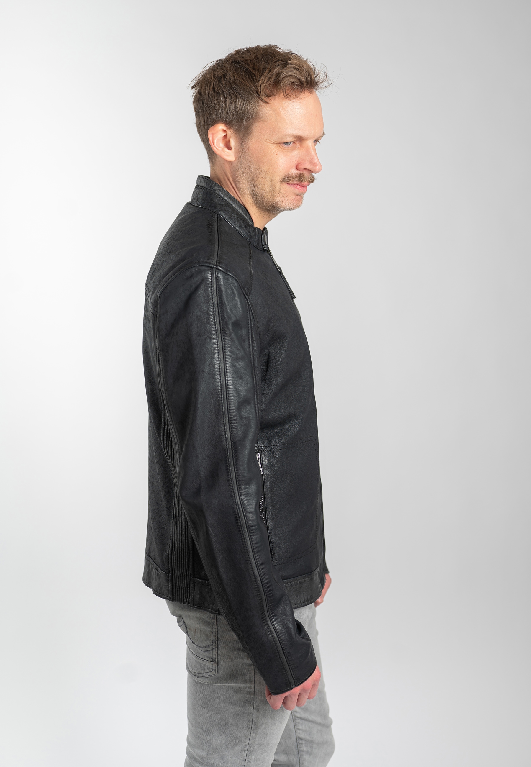 Mauritius Lederjacke »MMDeplu« mit Bikerkragen