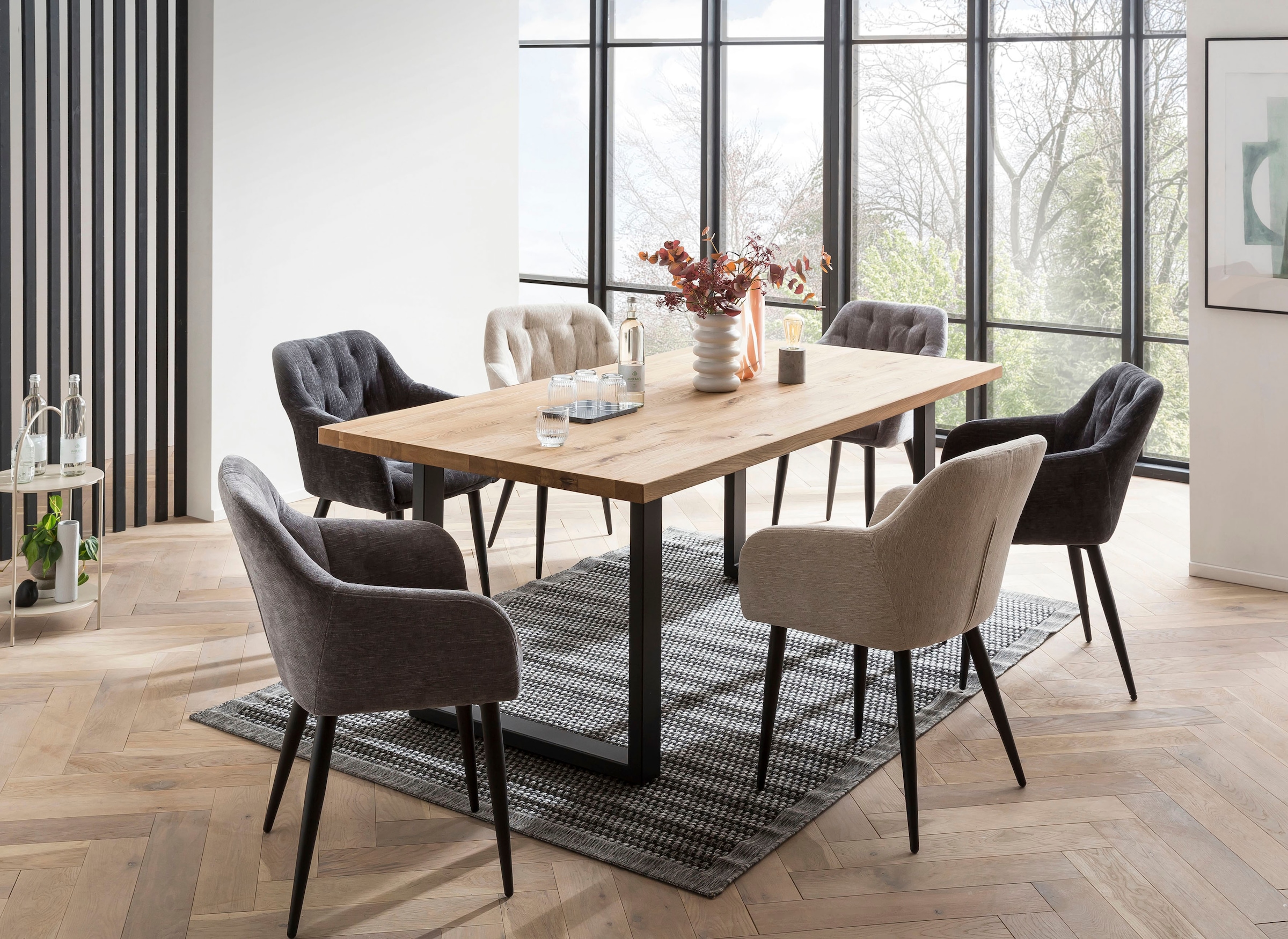 Home affaire Esszimmerstuhl »Cannes«, (Set), 2 St., Boucle, mit Bouclé Bezug