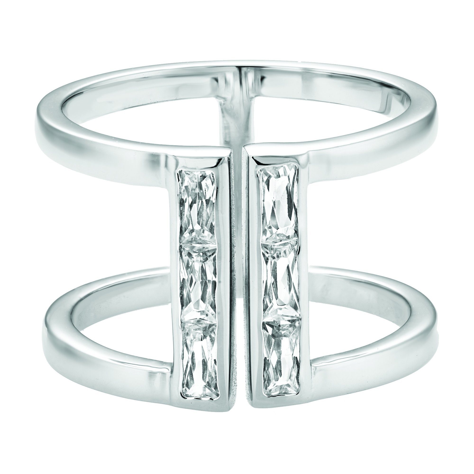 Buckley London Ring rhodiniert mit Zirkonia