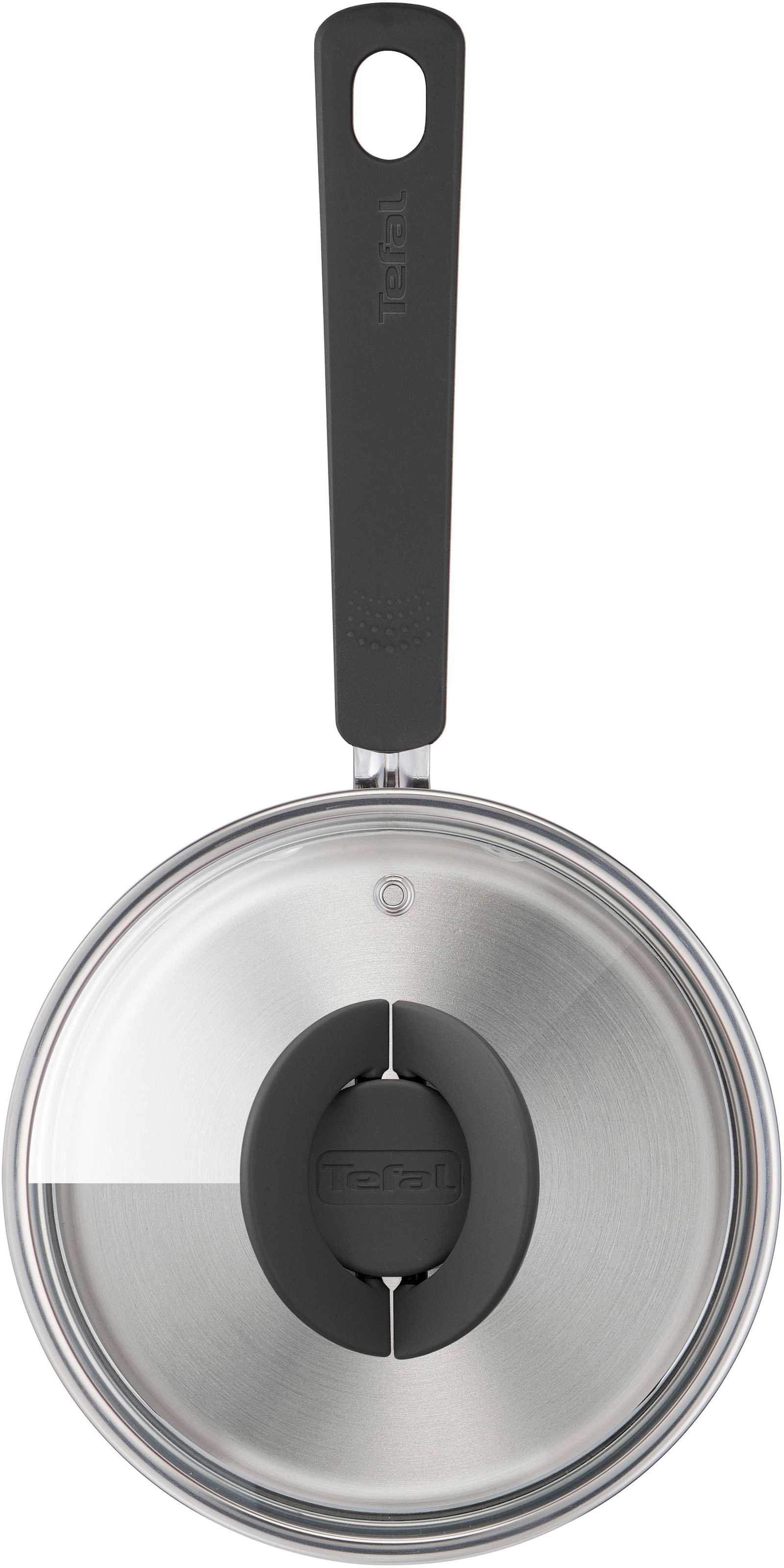 Tefal Topf-Set »G7376S Opti'Space«, Edelstahl, (Set, 6 tlg., Stielkasserolle 16 cm, Kochtopf 20/24 cm, je mit Deckel), Thermo-Fusion-Boden, für alle Herdarten inkl. Induktion