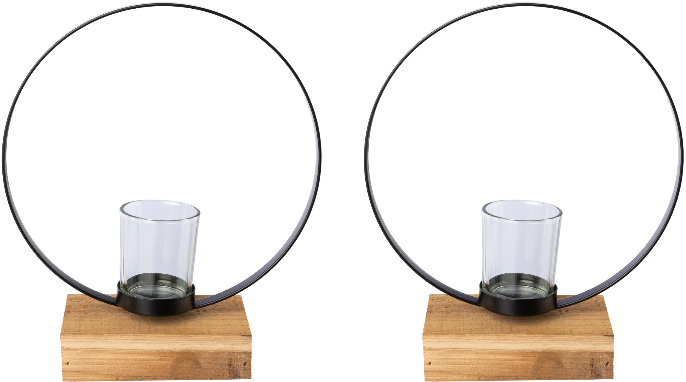 Creativ deco Teelichthalter, (2 Set, 23 2er cm bestellen ca. OTTO edlem bei auf Höhe St.), Holzfuß