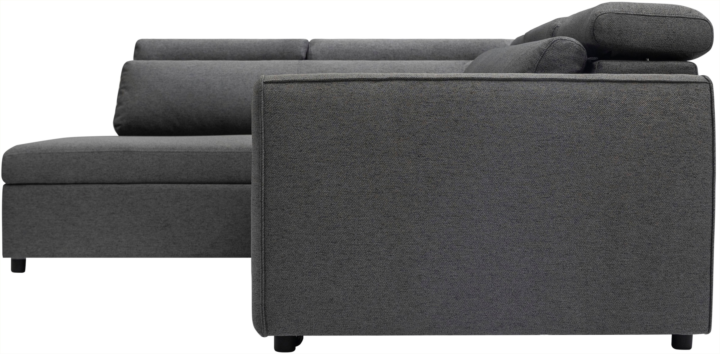OTTO home Schlafsofa »KALLEA, Ecksofa, L-Form (251cm), Cord u. Webstoff« mit Bettfunktion & Bettkasten, verstellbare Kopfstützen