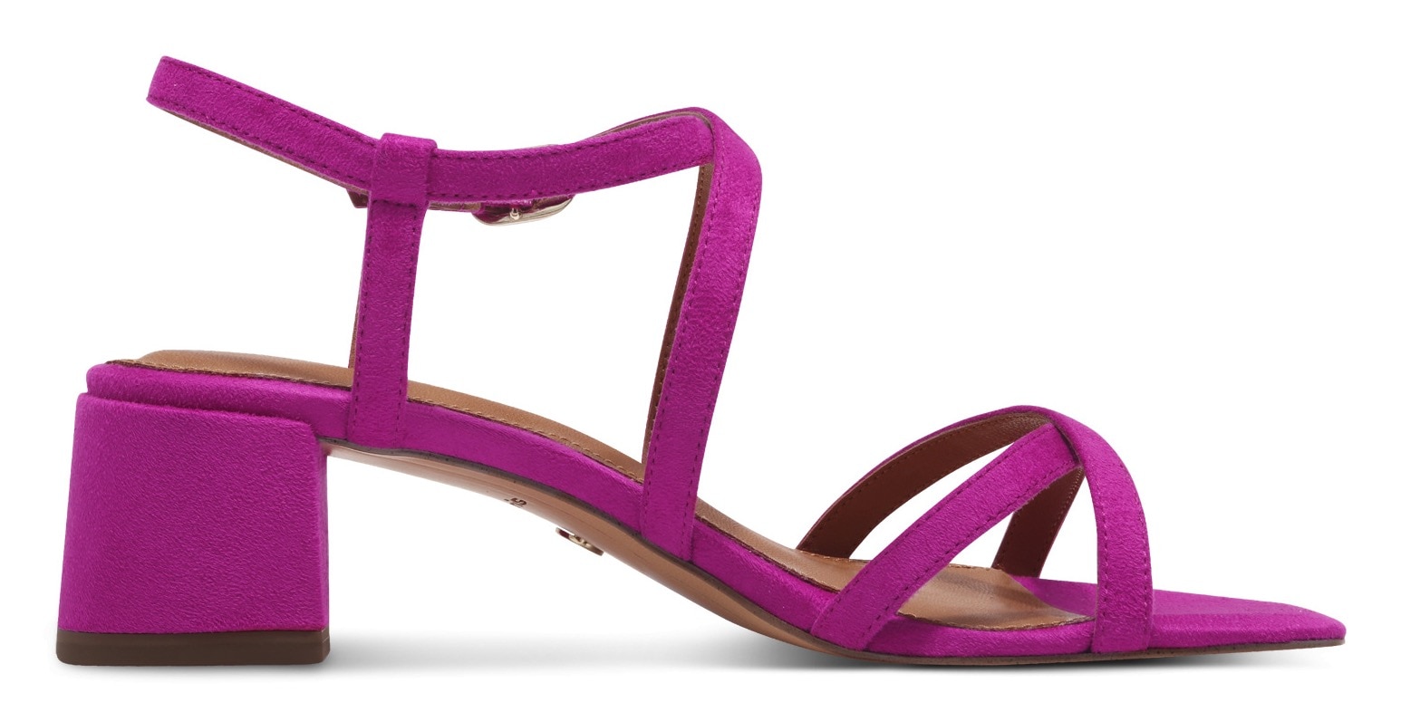 Tamaris Sandalette, Sommerschuh, Sandale, Blockabsatz, mit feinen Riemchen