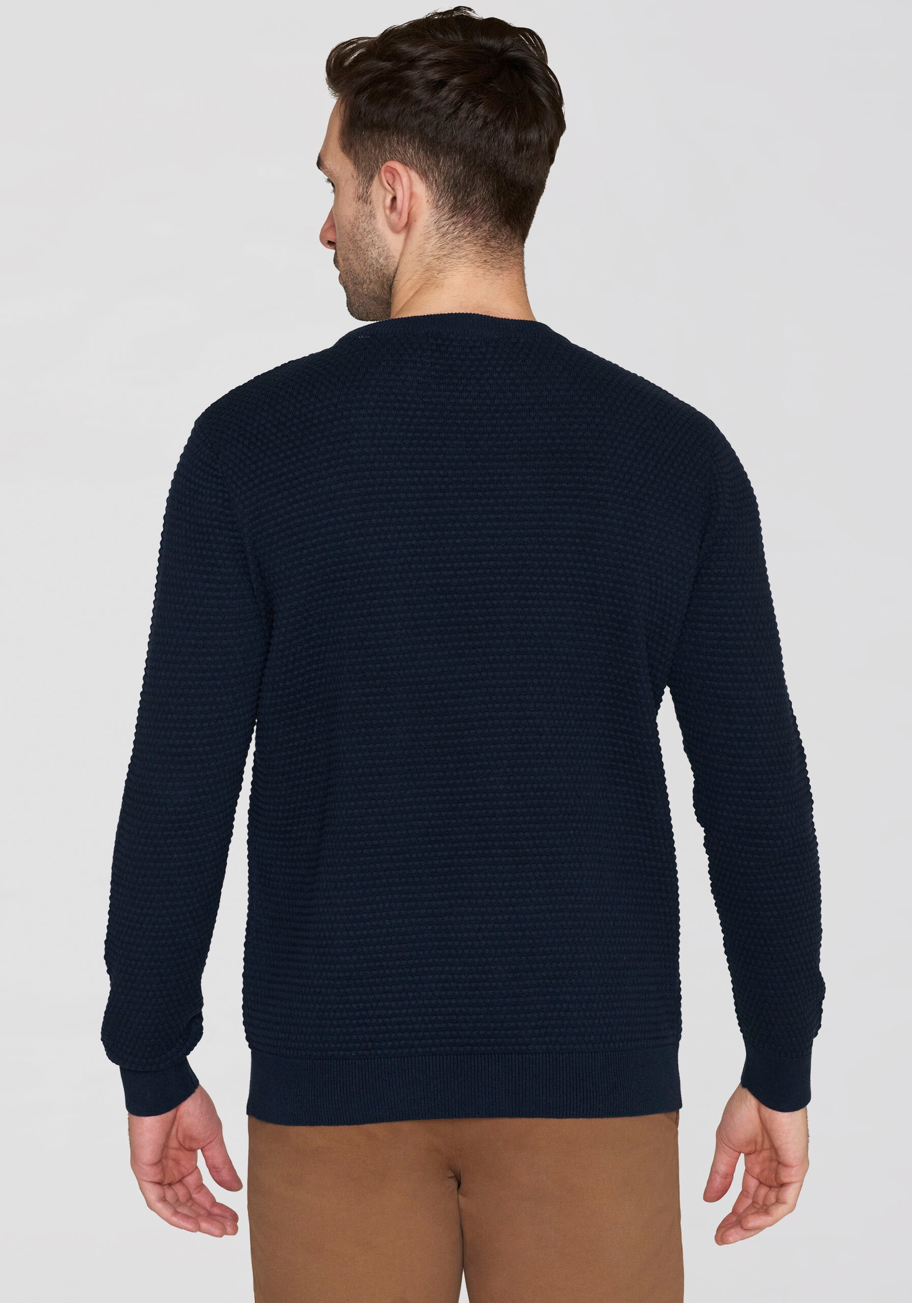 KnowledgeCotton Apparel Rundhalspullover »VAGN regular«, im leicht strukturiertem Strick
