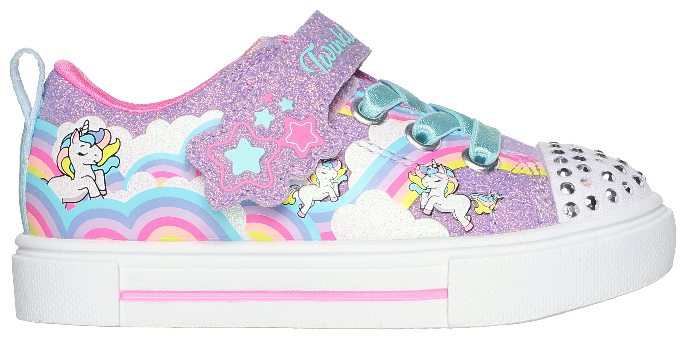 Skechers Lauflernschuh »TWINKLE SPARKS - JUMPIN CLOUDS«, Klettschuh, Sneaker, Blinkschuh mit hübscher Blinkfunktion