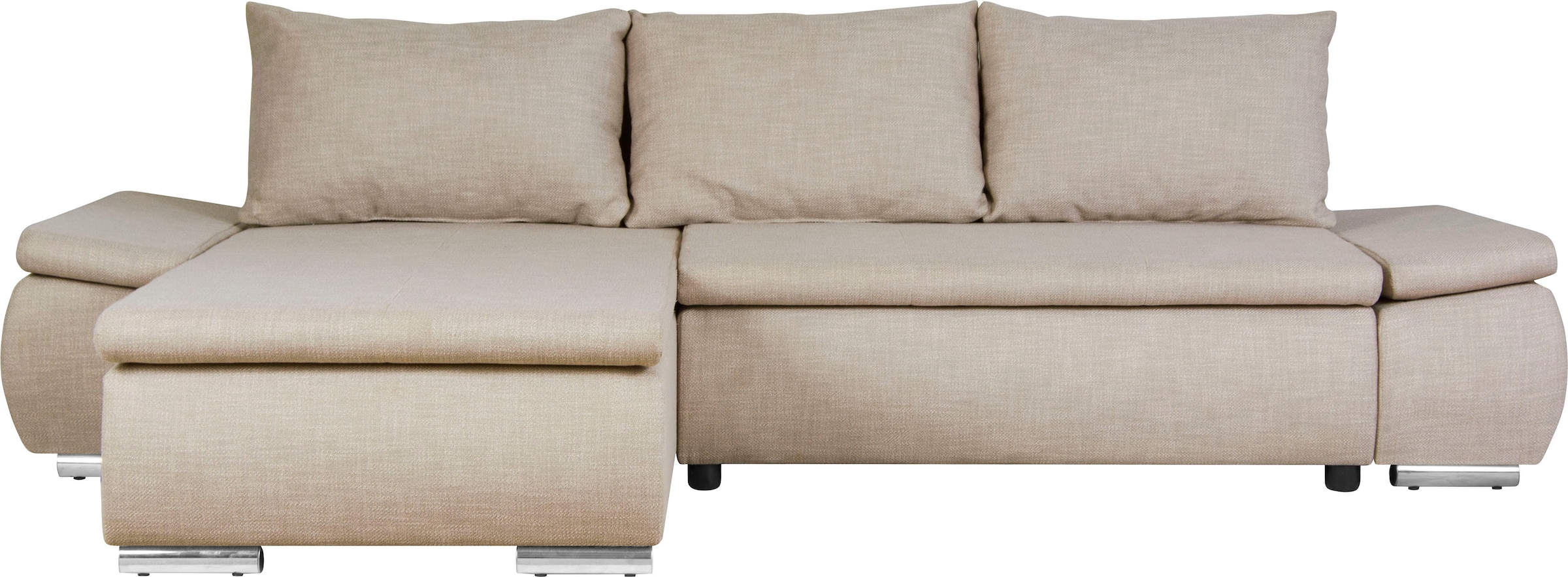 Home affaire Ecksofa »Acra L-Form«, mit Bettfunktion und Bettkasten, in Mattenoptik