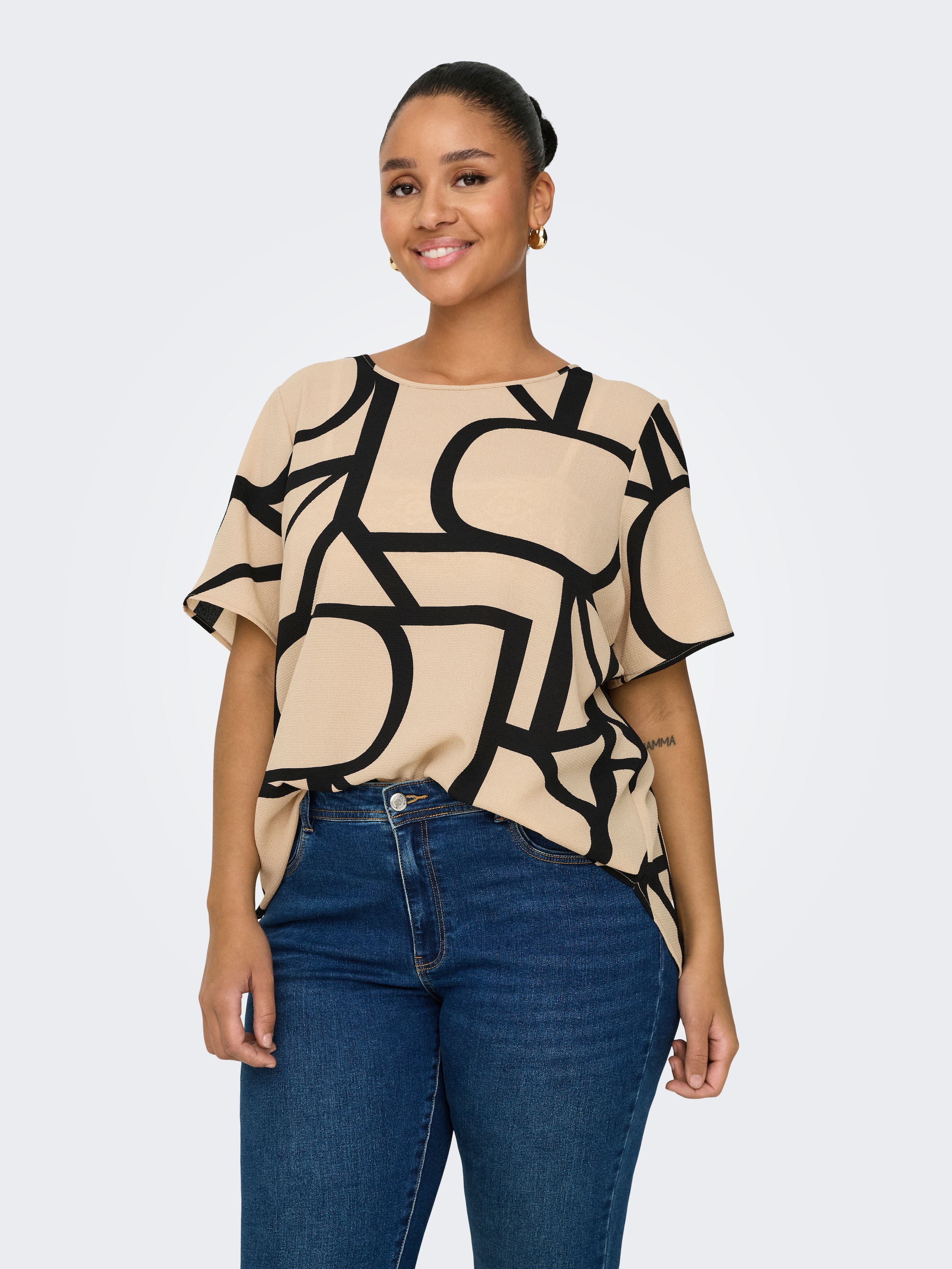 ONLY CARMAKOMA Shirtbluse »CARVICA SS TOP WVN NOOS«